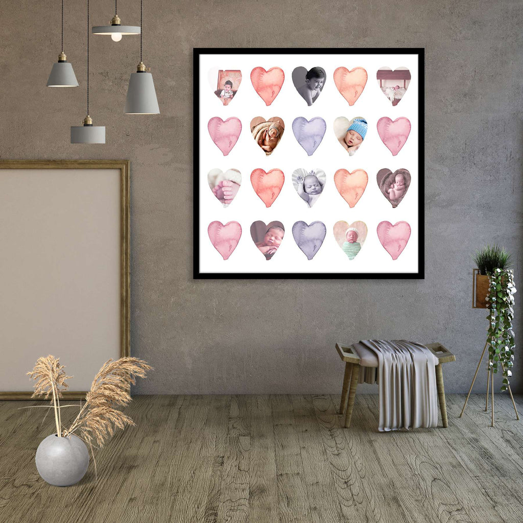 Personalized Gift Wall Art Heart Custom Photo Collage Prints
