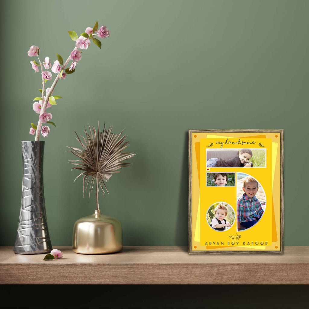 Handsome 5 Years Personalised Custom Photo Collage Frame Gift for Birthday, Anniversary, Parents, Friends & Family-Personalized Photo Frame Collage-PTA_FR-IC 5009114 IC 5009114, Baby, Birthday, Children, Collages, Kids, Timelines, handsome, 5, years, personalised, custom, photo, collage, frame, gift, for, anniversary, parents, friends, family, photo frame, baby photo collage, baby photo frames, photo frames for friends, birthday photo collage, collage frame, framed photo collage, personalised collage, perso