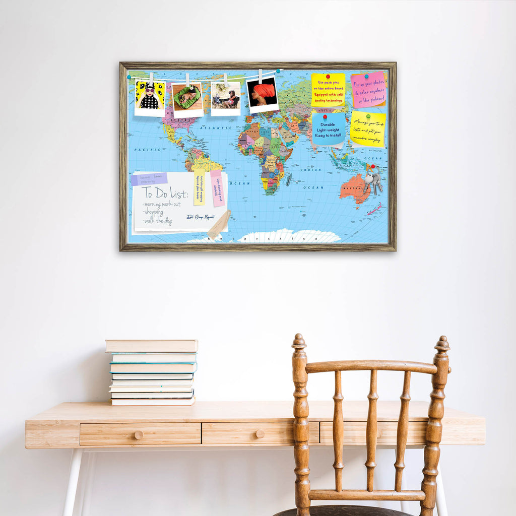 Colorful World Map D2 Bulletin Board Notice Pin Board Soft Board | Framed-Bulletin Boards Framed-BLB_FR-IC 5012203 IC 5012203, African, American, Asian, Astronomy, Automobiles, Business, Cosmology, Countries, Digital, Digital Art, Graphic, Grid Art, Illustrations, Maps, Signs, Signs and Symbols, Space, Transportation, Travel, Vehicles, colorful, world, map, d2, bulletin, board, notice, pin, soft, framed, vector, detail, country, america, color, earth, europe, river, road, background, canada, lake, south, wa