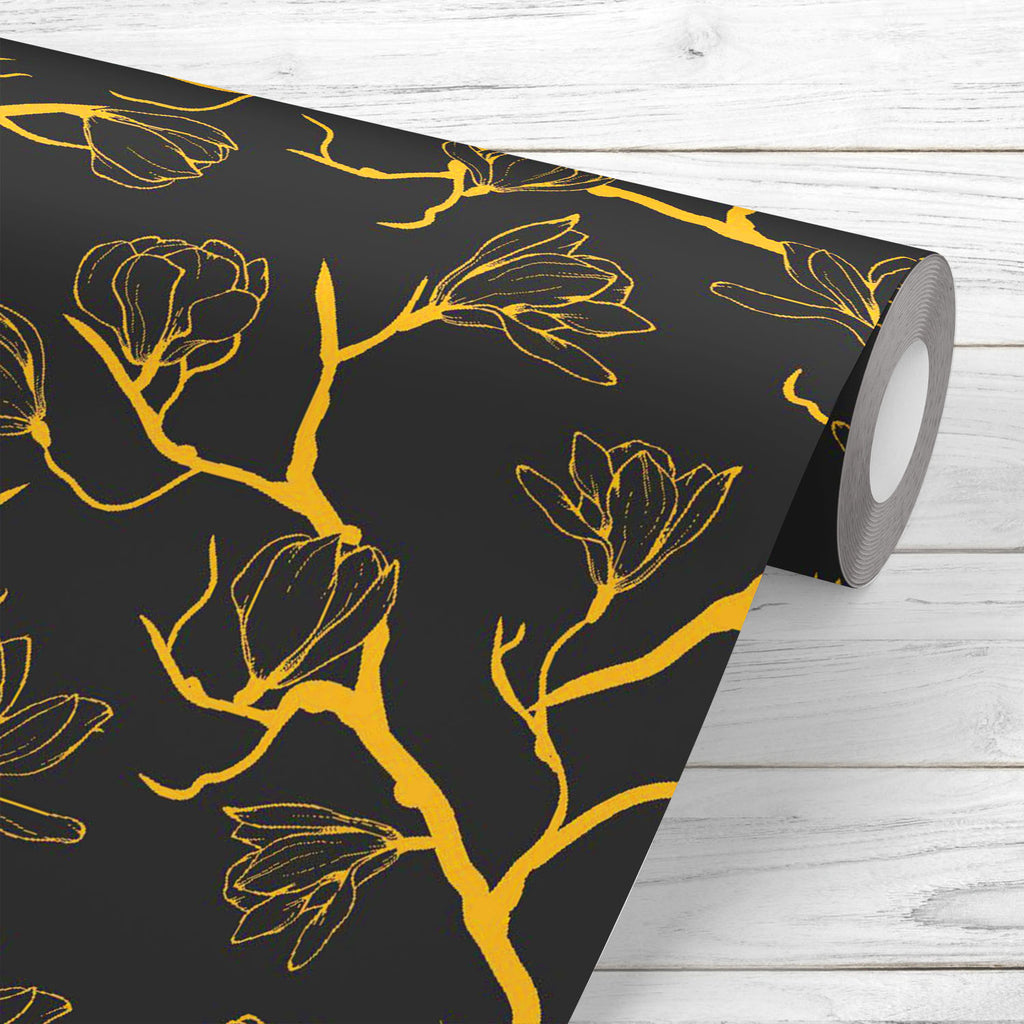 Floral Magnolia D1 Wallpaper Roll-Wallpapers Peel & Stick-WAL_PA-IC 5015010 IC 5015010, Ancient, Black, Black and White, Botanical, Drawing, Fashion, Floral, Flowers, Historical, Illustrations, Love, Medieval, Nature, Patterns, Retro, Romance, Scenic, Signs, Signs and Symbols, Vintage, magnolia, d1, wallpaper, roll, pattern, flower, seamless, background, simple, vector, element, spring, arrangement, bouquet, branch, leaf, ornament, silhouette, artwork, backdrop, beautiful, beauty, bloom, blossom, color, cut