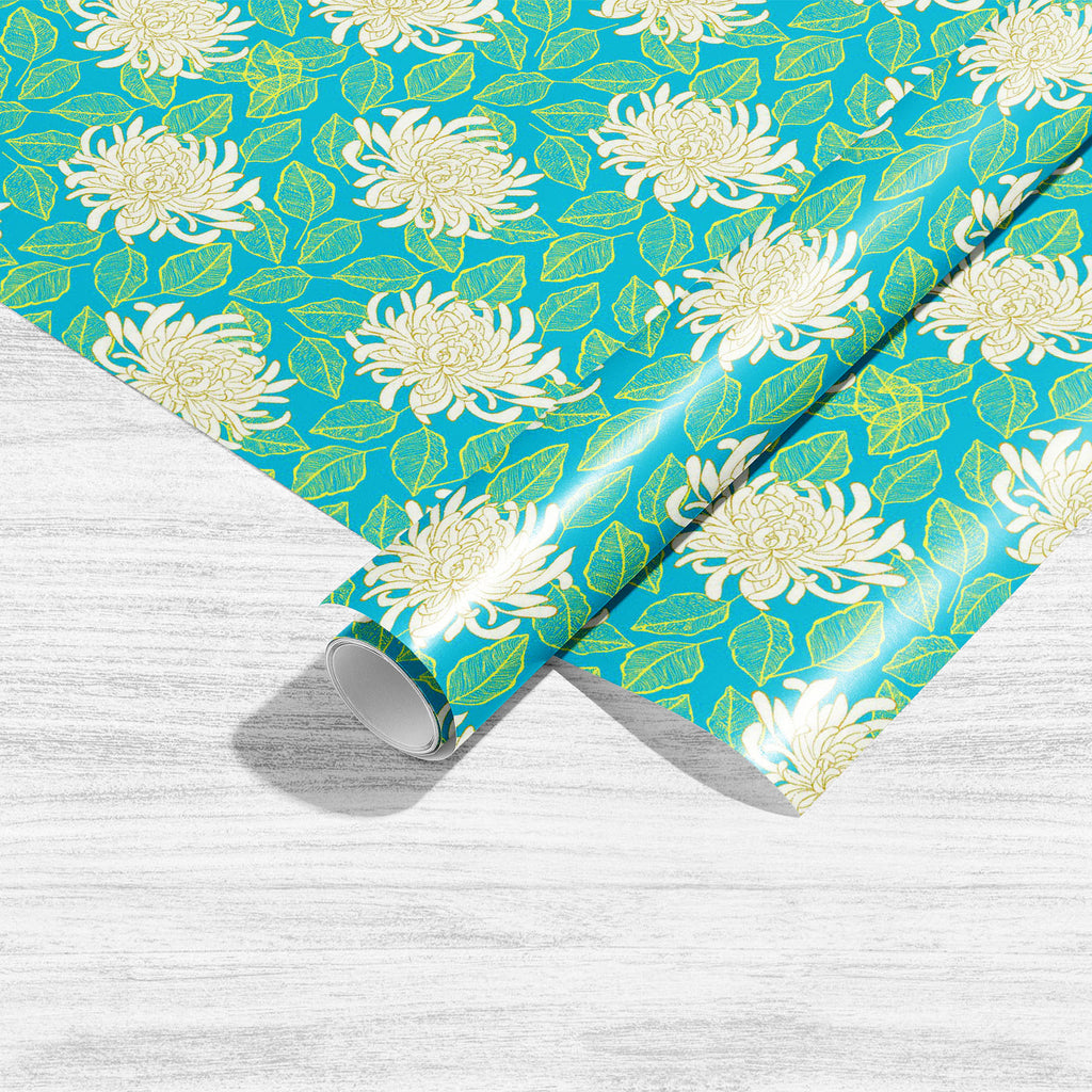 Chrysanthemum Flower D2 Art & Craft Gift Wrapping Paper-Wrapping Papers-WRP_PP-IC 5015015 IC 5015015, Art and Paintings, Asian, Black and White, Botanical, Digital, Digital Art, Drawing, Floral, Flowers, Graphic, Illustrations, Japanese, Nature, Patterns, Scenic, Signs, Signs and Symbols, White, chrysanthemum, flower, d2, art, craft, gift, wrapping, paper, pattern, vector, background, blue, design, spring, artistic, beautiful, beauty, blooming, blooms, blossom, botany, classic, collection, decoration, detai