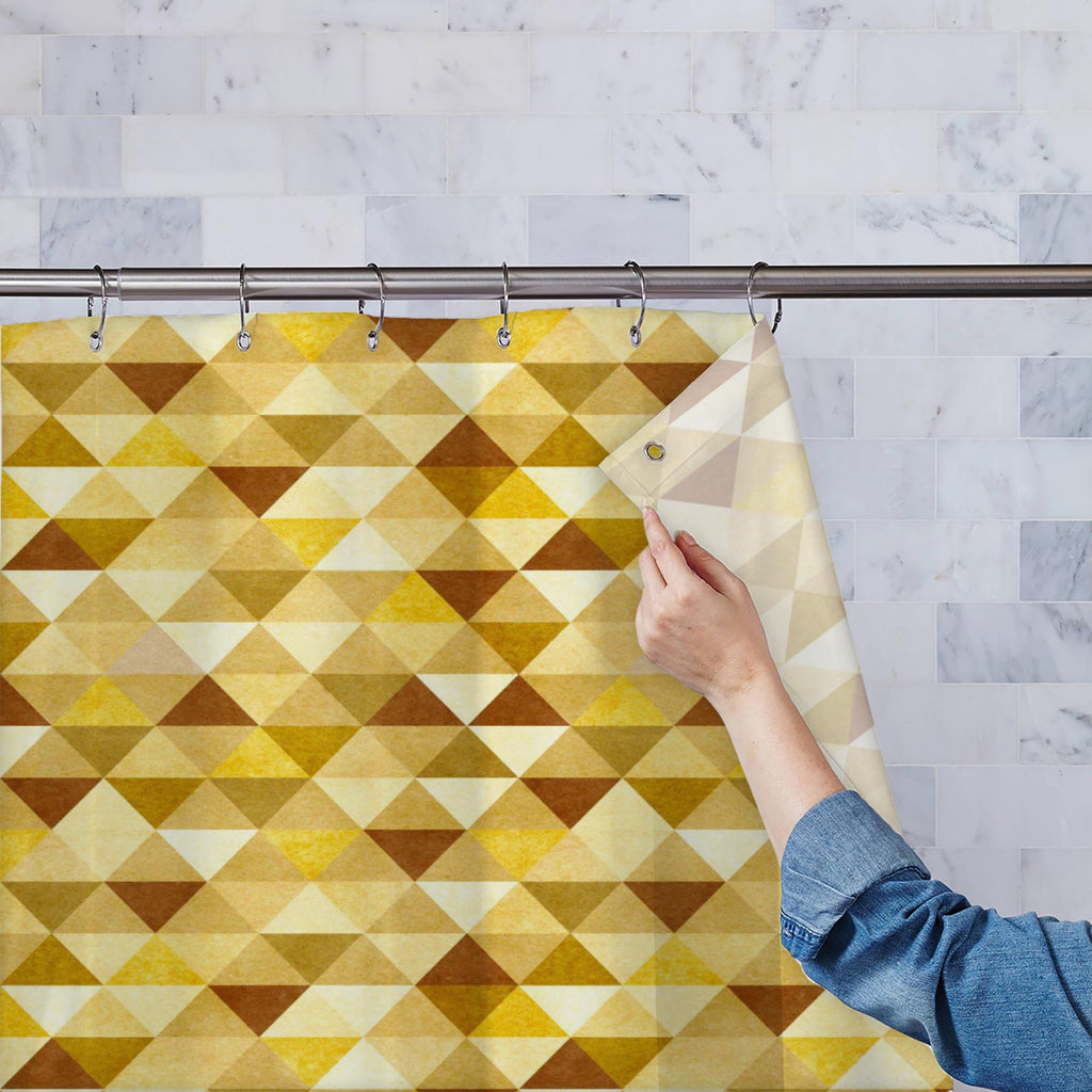Golden Strokes Washable Waterproof Shower Curtain-Shower Curtains-CUR_SH_EL-IC 5015016 IC 5015016, Abstract Expressionism, Abstracts, Ancient, Culture, Diamond, Ethnic, Geometric, Geometric Abstraction, Historical, Medieval, Patterns, Retro, Semi Abstract, Signs, Signs and Symbols, Traditional, Triangles, Tribal, Vintage, Watercolour, World Culture, golden, strokes, washable, waterproof, shower, curtain, texture, pattern, paper, brown, background, seamless, square, beige, old, print, simple, textile, abstra