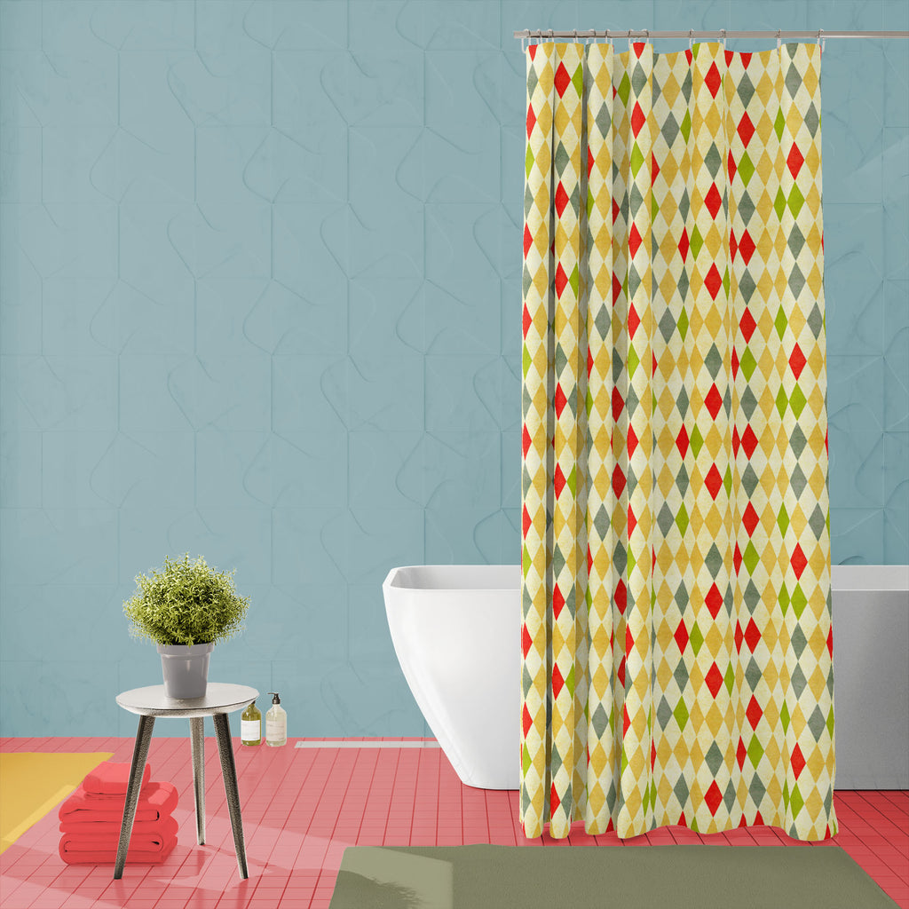 Retro Harlequin D2 Washable Waterproof Shower Curtain-Shower Curtains-CUR_SH_EL-IC 5015020 IC 5015020, Abstract Expressionism, Abstracts, Ancient, Culture, Diamond, Ethnic, Historical, Medieval, Patterns, Retro, Semi Abstract, Signs, Signs and Symbols, Traditional, Tribal, Vintage, World Culture, harlequin, d2, washable, waterproof, shower, curtain, background, circus, pattern, old, seamless, texture, coffee, cotton, argyle, wallpaper, classic, color, abstract, blanket, sweater, beige, concept, geometry, st