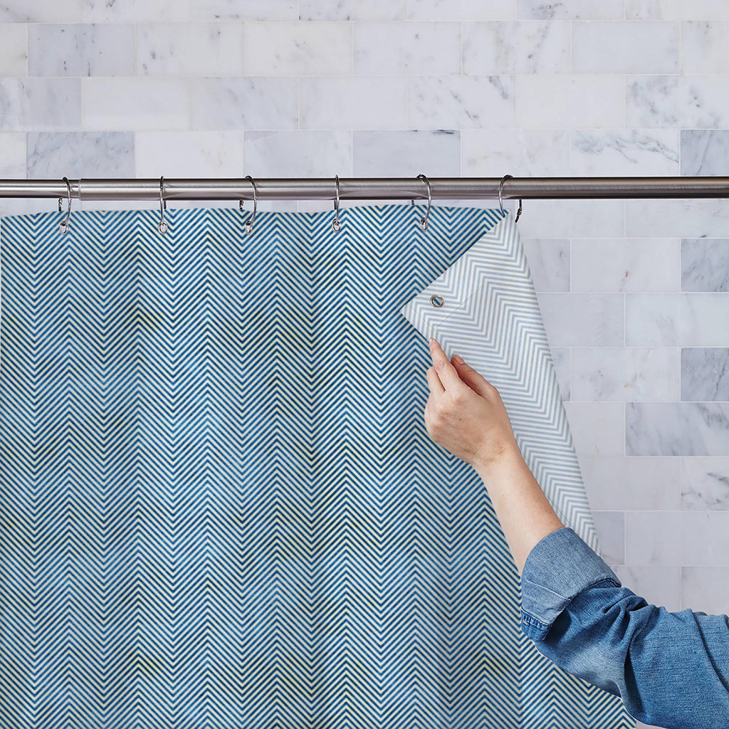 Abstract Chevron Pattern D1 Washable Waterproof Shower Curtain - Shower Curtains - ArtzFolio.com