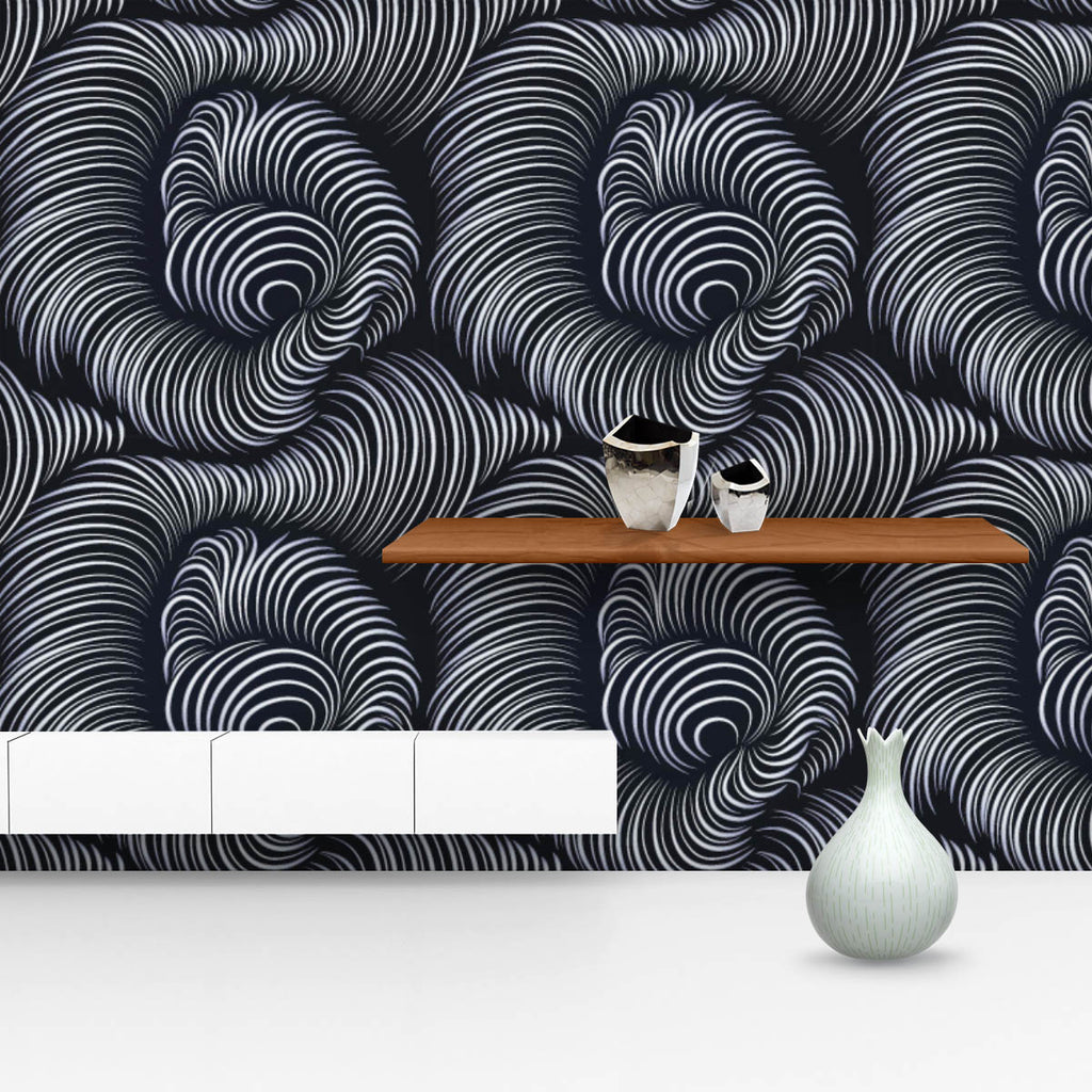 Abstract Waves D12 Wallpaper Roll - Wallpapers Peel & Stick - ArtzFolio.com