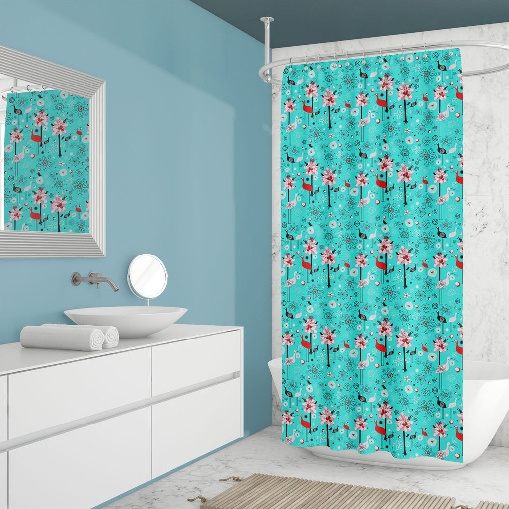 Natural Landscape D2 Washable Waterproof Shower Curtain-Shower Curtains-CUR_SH_EL-IC 5015057 IC 5015057, Art and Paintings, Birds, Black, Black and White, Botanical, Floral, Flowers, Hearts, Illustrations, Love, Nature, Paintings, Patterns, Scenic, Signs, Signs and Symbols, Sketches, White, natural, landscape, d2, washable, waterproof, shower, curtain, art, background, beauty, blue, bright, contour, creativity, decor, decoration, design, elements, fancy, illustration, leaves, painting, pattern, pink, repeat