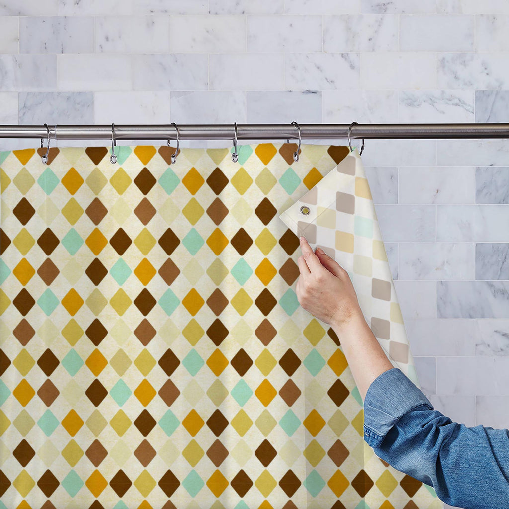Colorful Harlequin D1 Washable Waterproof Shower Curtain-Shower Curtains-CUR_SH_EL-IC 5015060 IC 5015060, Abstract Expressionism, Abstracts, Ancient, Culture, Diamond, Ethnic, Historical, Medieval, Patterns, Retro, Semi Abstract, Signs, Signs and Symbols, Traditional, Tribal, Vintage, World Culture, colorful, harlequin, d1, washable, waterproof, shower, curtain, background, coffee, pattern, argyle, abstract, cotton, fabric, old, wallpaper, classic, color, socks, texture, circus, backdrop, beige, blanket, cl
