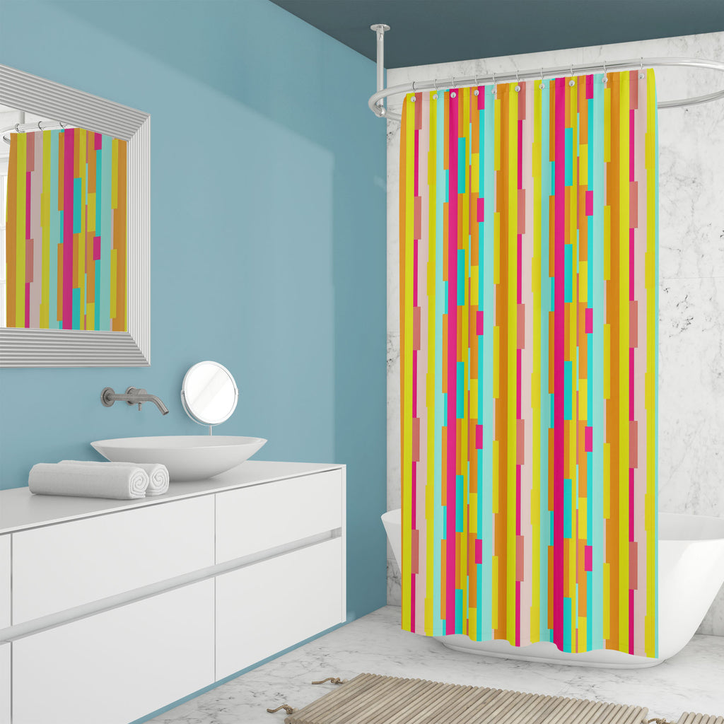 Abstract Geometric Pattern D18 Washable Waterproof Shower Curtain - Shower Curtains - ArtzFolio.com