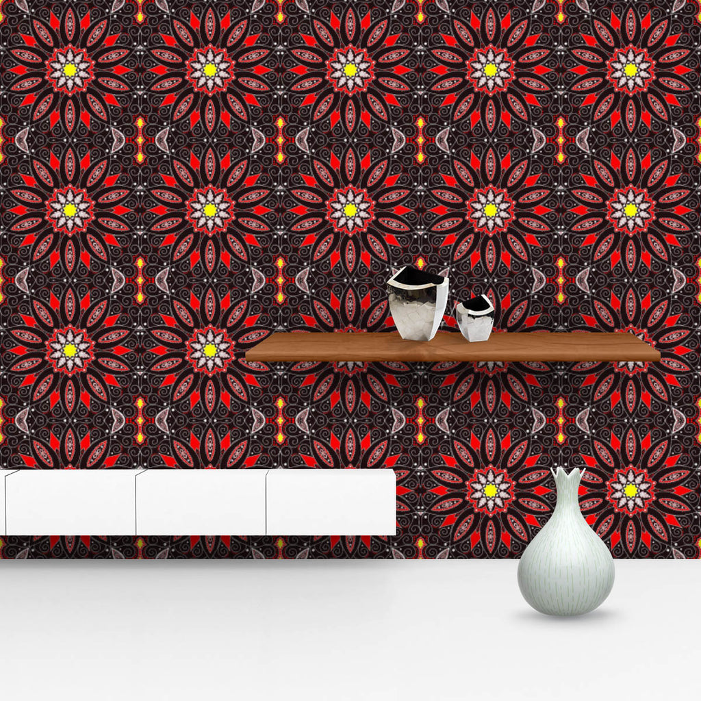 Abstract Floral Damask Wallpaper Roll - Wallpapers Peel & Stick - ArtzFolio.com