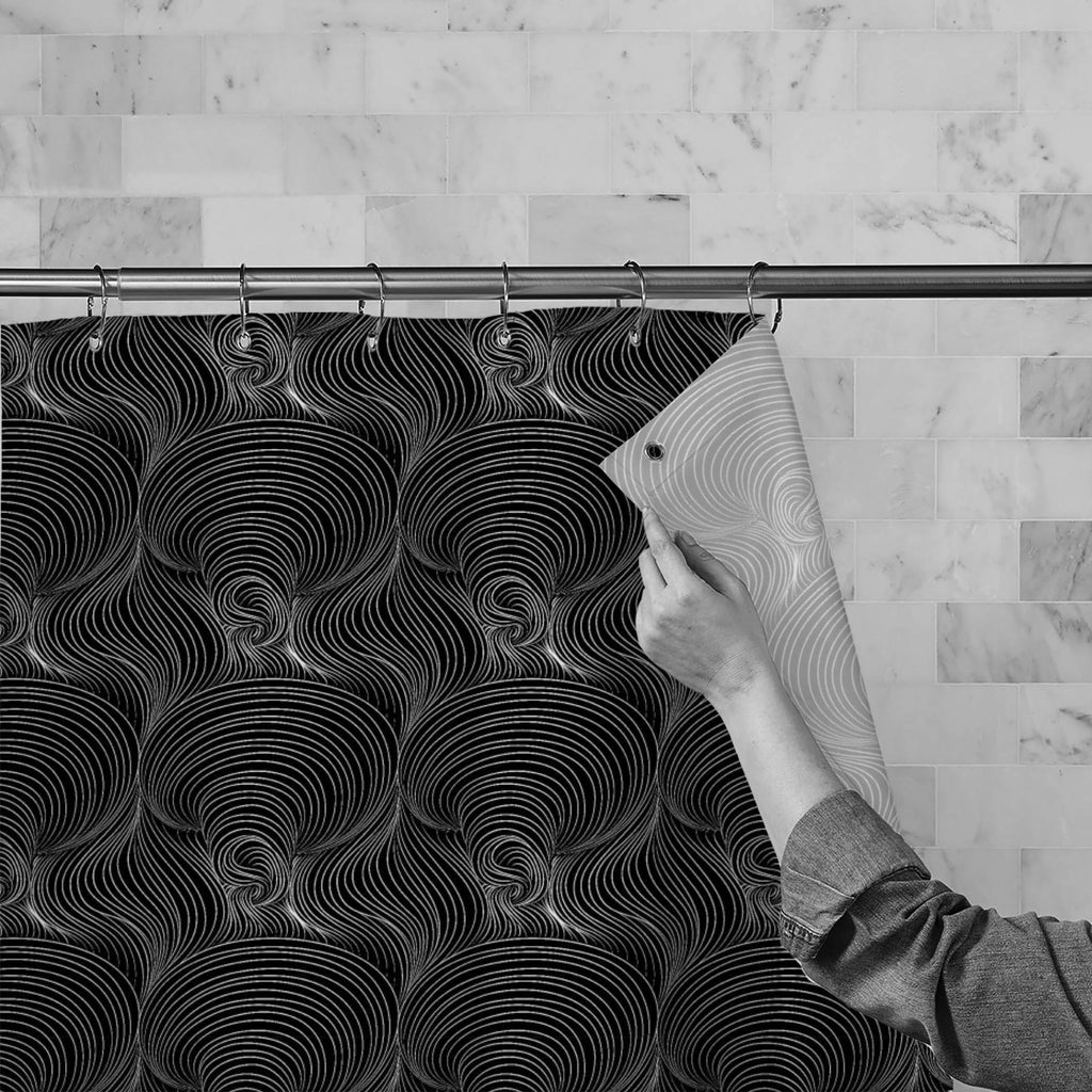 Abstract Waves D13 Washable Waterproof Shower Curtain - Shower Curtains - ArtzFolio.com