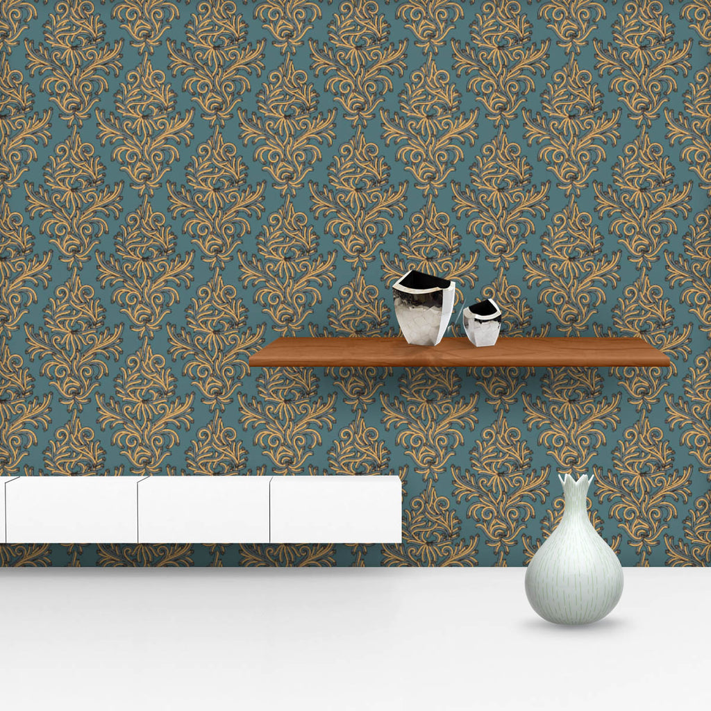 Damascus Floral Pattern Wallpaper Roll-Wallpapers Peel & Stick-WAL_PA-IC 5015118 IC 5015118, Ancient, Art and Paintings, Baroque, Botanical, Damask, Decorative, Floral, Flowers, Historical, Illustrations, Medieval, Nature, Patterns, Pets, Renaissance, Retro, Rococo, Signs, Signs and Symbols, Victorian, Vintage, damascus, pattern, wallpaper, roll, antique, art, backdrop, background, blue, carpet, curl, curve, decoration, design, elegance, fashioned, flourish, flower, illustration, interior, leaf, luxury, orn