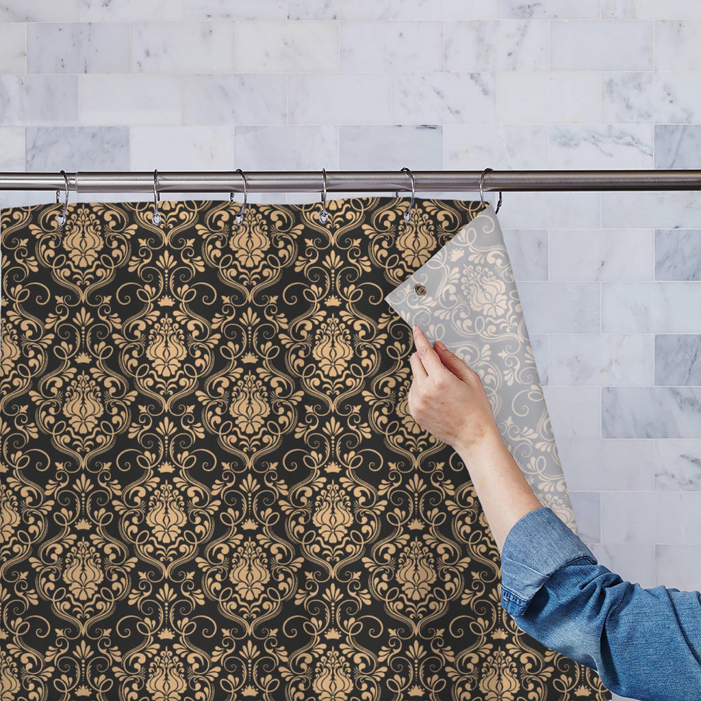 Elegant Damask Washable Waterproof Shower Curtain-Shower Curtains-CUR_SH_EL-IC 5015122 IC 5015122, Ancient, Art and Paintings, Baroque, Botanical, Damask, Decorative, Floral, Flowers, Historical, Illustrations, Medieval, Nature, Patterns, Pets, Retro, Rococo, Signs, Signs and Symbols, Victorian, Vintage, elegant, washable, waterproof, shower, curtain, pattern, seamless, vector, wallpaper, ornate, royal, luxury, ornament, background, carpet, flower, design, paper, wall, nostalgia, old, textile, antique, silk