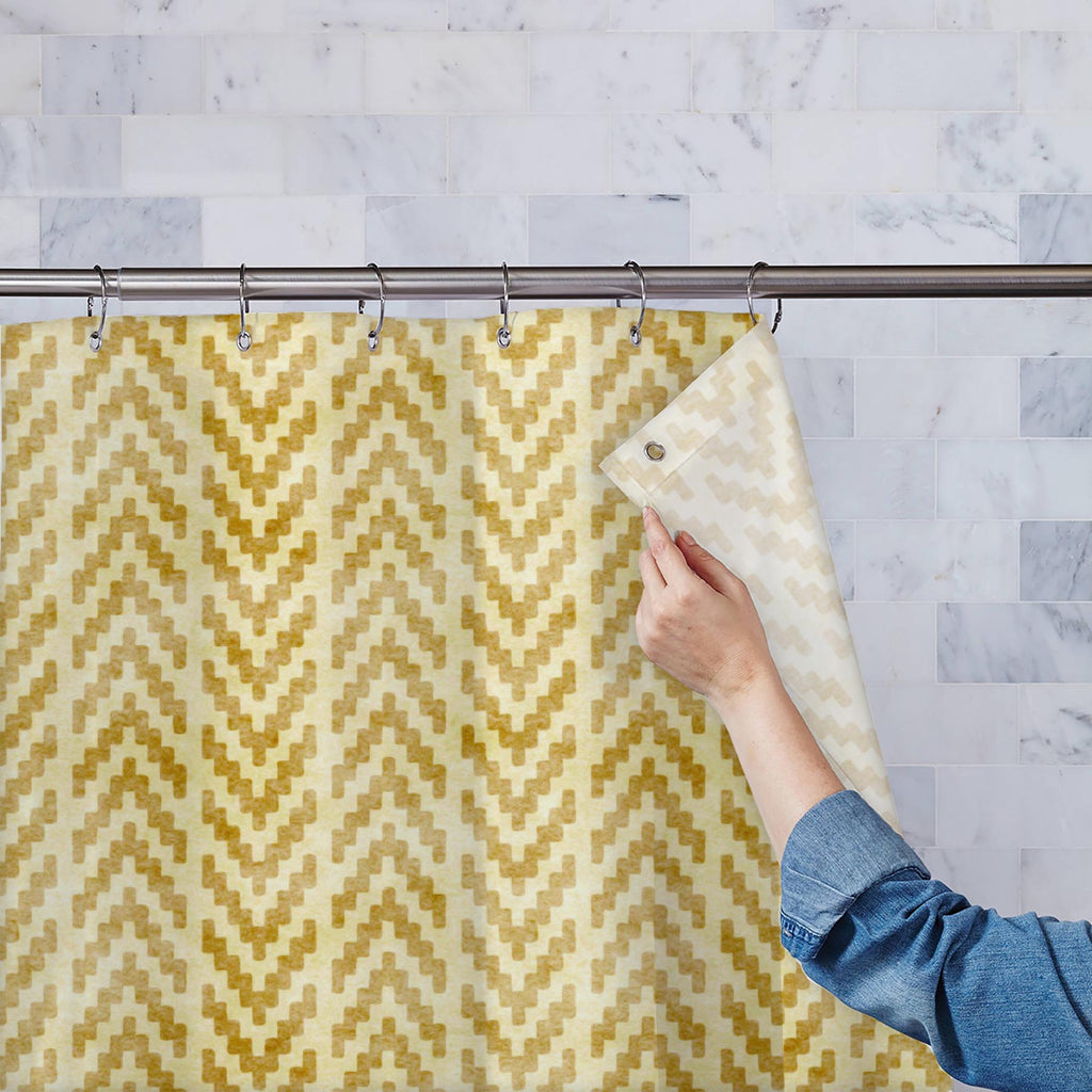 Tribal Ikat Pattern D4 Washable Waterproof Shower Curtain-Shower Curtains-CUR_SH_EL-IC 5015132 IC 5015132, Aztec, Christianity, Culture, Ethnic, Geometric, Geometric Abstraction, Ikat, Patterns, Signs, Signs and Symbols, Traditional, Tribal, World Culture, pattern, d4, washable, waterproof, shower, curtain, background, seamless, christmas, backdrop, delicate, design, drawn, hand, native, old, paper, subtle, texture, trendy, winter, artzfolio, shower curtain, bathroom curtain, eyelet shower curtain, waterpro