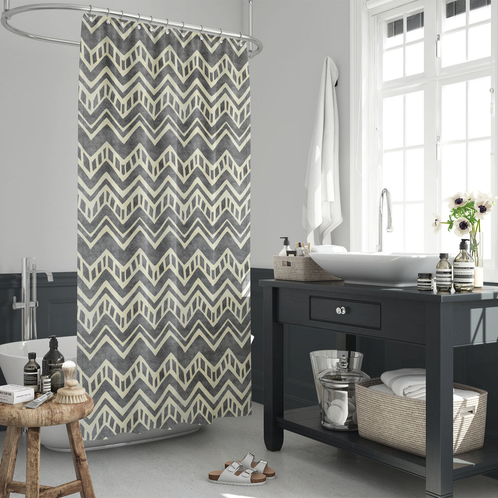 Tribal Ikat Pattern D5 Washable Waterproof Shower Curtain-Shower Curtains-CUR_SH_EL-IC 5015133 IC 5015133, Aztec, Christianity, Culture, Ethnic, Geometric, Geometric Abstraction, Ikat, Patterns, Signs, Signs and Symbols, Traditional, Tribal, World Culture, pattern, d5, washable, waterproof, shower, curtain, drawn, hand, backdrop, background, christmas, delicate, design, native, old, paper, seamless, subtle, texture, trendy, winter, artzfolio, shower curtain, bathroom curtain, eyelet shower curtain, waterpro