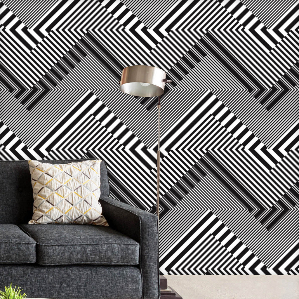 Abstract Geometric Stripes D3 Wallpaper Roll - Wallpapers Peel & Stick - ArtzFolio.com