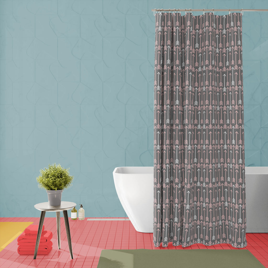 White Pink Arrows Washable Waterproof Shower Curtain-Shower Curtains-CUR_SH_EL-IC 5015165 IC 5015165, American, Ancient, Arrows, Aztec, Black and White, Culture, Digital, Digital Art, Drawing, Ethnic, Graphic, Hipster, Historical, Illustrations, Indian, Medieval, Patterns, Retro, Signs, Signs and Symbols, Symbols, Traditional, Tribal, Vintage, Wedding, White, World Culture, pink, washable, waterproof, shower, curtain, arrow, background, seamless, cute, drawn, hand, pattern, archery, backdrop, design, direct