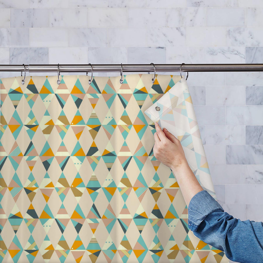 Geometric Pattern D14 Washable Waterproof Shower Curtain-Shower Curtains-CUR_SH_EL-IC 5015186 IC 5015186, Abstract Expressionism, Abstracts, Ancient, Culture, Diamond, Ethnic, Folk Art, Geometric, Geometric Abstraction, Historical, Illustrations, Medieval, Patterns, Retro, Semi Abstract, Signs, Signs and Symbols, Traditional, Triangles, Tribal, Vintage, World Culture, pattern, d14, washable, waterproof, shower, curtain, abstract, argyle, backdrop, background, beige, blanket, blue, classic, color, colorful, 