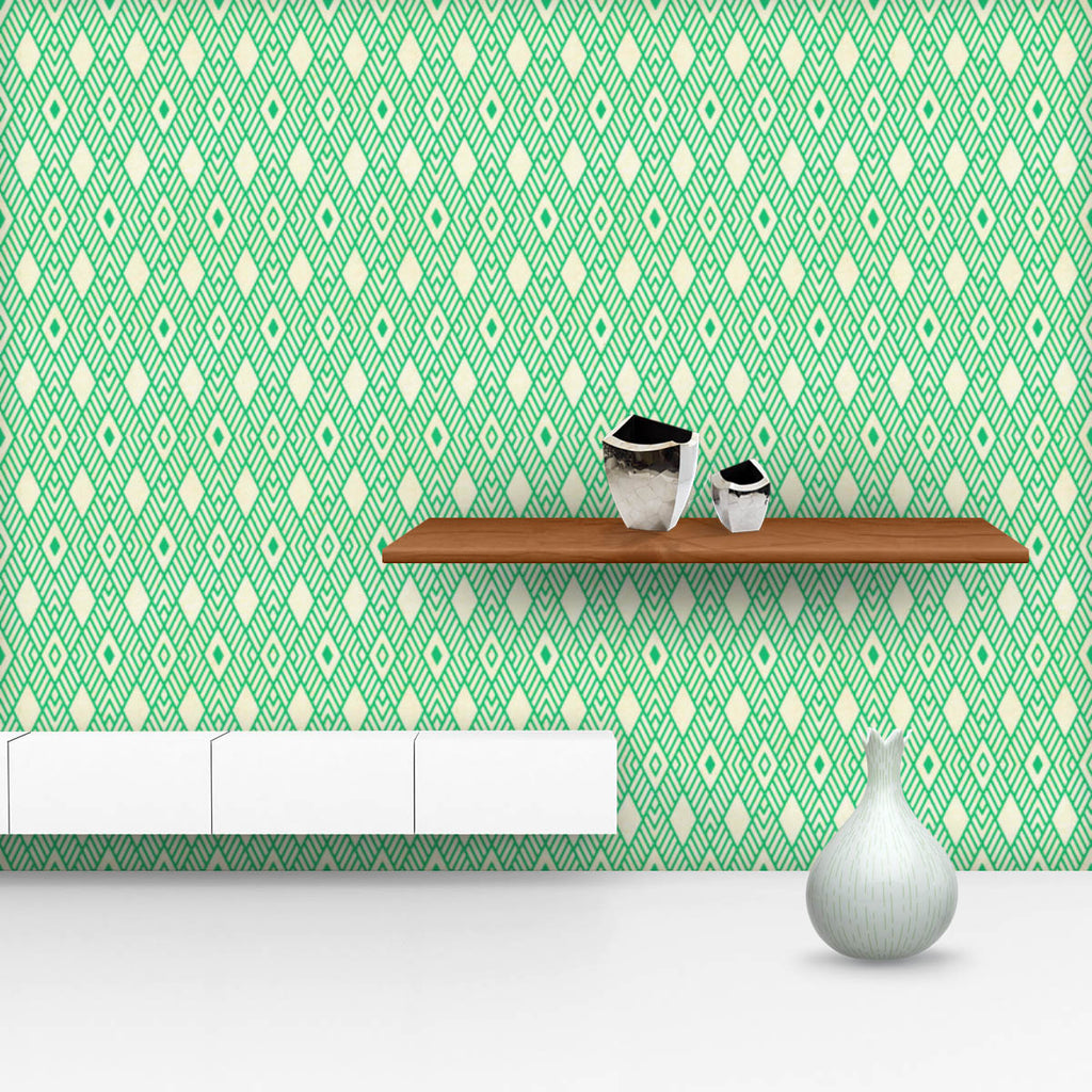 Green Geometric Wallpaper Roll-Wallpapers Peel & Stick-WAL_PA-IC 5015195 IC 5015195, Aztec, Christianity, Culture, Diamond, Ethnic, Folk Art, Geometric, Geometric Abstraction, Ikat, Patterns, Scandinavian, Traditional, Tribal, Wedding, World Culture, green, wallpaper, roll, pattern, seamless, argyle, backdrop, background, beige, christmas, folk, pale, paper, patter, rhombus, simple, subtle, texture, winter, x-mas, artzfolio, wallpapers for bedroom, wall papers full sheet for living room, wallpapers for home