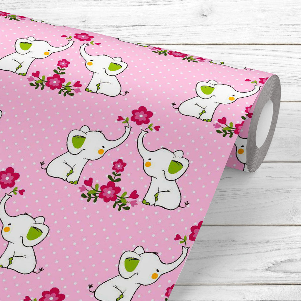 Baby Elephants With Flowers Wallpaper Roll-Wallpapers Peel & Stick-WAL_PA-IC 5015201 IC 5015201, Ancient, Animals, Animated Cartoons, Art and Paintings, Baby, Botanical, Caricature, Cartoons, Children, Decorative, Digital, Digital Art, Drawing, Floral, Flowers, Graphic, Historical, Illustrations, Kids, Love, Medieval, Nature, Patterns, Retro, Romance, Signs, Signs and Symbols, Vintage, elephants, with, wallpaper, roll, pattern, animal, elephant, little, seamless, flower, pink, small, young, art, background,