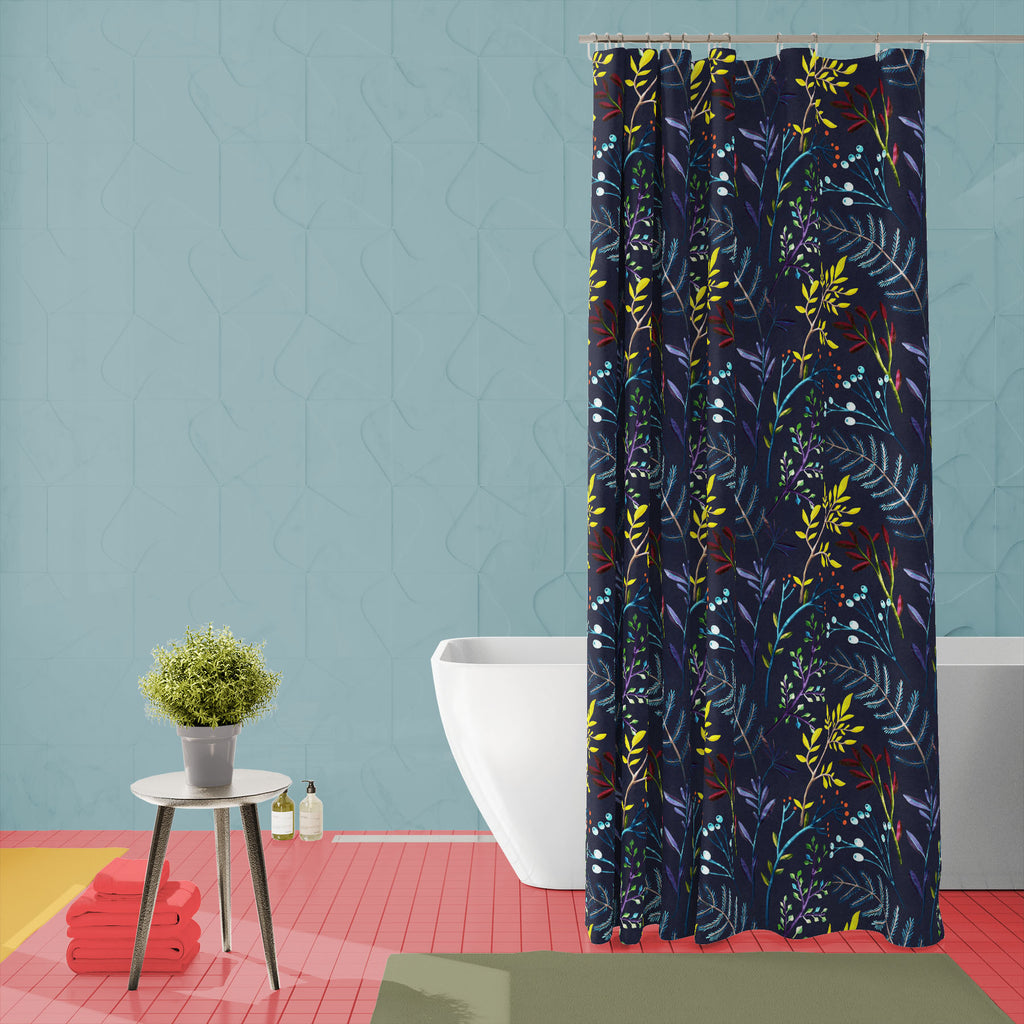 Floral Botanical Pattern D3 Washable Waterproof Shower Curtain-Shower Curtains-CUR_SH_EL-IC 5015211 IC 5015211, Ancient, Art and Paintings, Botanical, Floral, Flowers, Historical, Illustrations, Medieval, Nature, Patterns, Retro, Seasons, Vintage, Watercolour, pattern, d3, washable, waterproof, shower, curtain, watercolor, winter, autumn, background, herbarium, paper, seamless, art, backdrop, beautiful, berries, branch, classic, drawn, dry, fall, fern, field, forest, garden, green, hand, herbal, herbs, illu