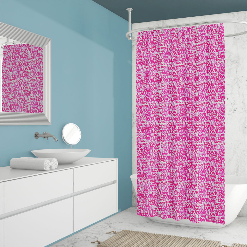 Love Word Pattern Washable Waterproof Shower Curtain-Shower Curtains-CUR_SH_EL-IC 5015230 IC 5015230, Abstract Expressionism, Abstracts, Ancient, Art and Paintings, Calligraphy, Collages, Decorative, Digital, Digital Art, Graphic, Hearts, Historical, Icons, Illustrations, Love, Medieval, Patterns, Romance, Semi Abstract, Signs, Signs and Symbols, Symbols, Text, Typography, Vintage, Wedding, word, pattern, washable, waterproof, shower, curtain, collage, seamless, abstract, art, background, card, cloud, conce