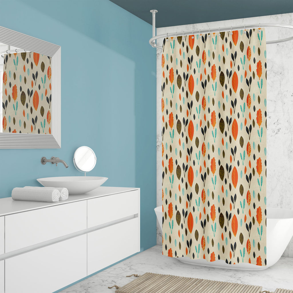 Floral Botanical Pattern D10 Washable Waterproof Shower Curtain-Shower Curtains-CUR_SH_EL-IC 5015234 IC 5015234, Ancient, Art and Paintings, Botanical, Floral, Flowers, Historical, Illustrations, Medieval, Nature, Patterns, Retro, Seasons, Vintage, Watercolour, pattern, d10, washable, waterproof, shower, curtain, fall, watercolor, seamless, background, texture, art, beautiful, illustration, trendy, winter, autumn, backdrop, berries, branch, classic, drawn, dry, fern, field, forest, garden, green, hand, herb