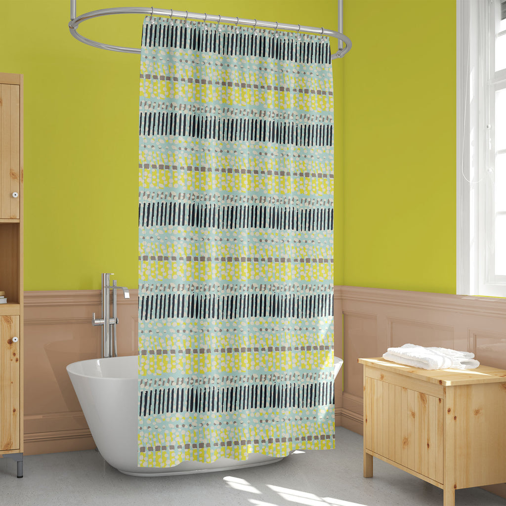 Colorful Watercolor Dots and Stripes Washable Waterproof Shower Curtain-Shower Curtains-CUR_SH_EL-IC 5015238 IC 5015238, Abstract Expressionism, Abstracts, African, Ancient, Animated Cartoons, Art and Paintings, Aztec, Baby, Bohemian, Caricature, Cartoons, Children, Culture, Dots, Ethnic, Fashion, Geometric, Geometric Abstraction, Graffiti, Hipster, Historical, Illustrations, Kids, Medieval, Mexican, Modern Art, Patterns, Retro, Semi Abstract, Signs, Signs and Symbols, Splatter, Stripes, Traditional, Tribal