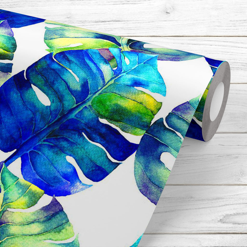 Watercolor Floral Leaves D2 Wallpaper Roll-Wallpapers Peel & Stick-WAL_PA-IC 5015240 IC 5015240, Abstract Expressionism, Abstracts, Ancient, Art and Paintings, Botanical, Drawing, Fashion, Floral, Flowers, Hawaiian, Historical, Illustrations, Medieval, Nature, Paintings, Patterns, Retro, Scenic, Semi Abstract, Signs, Signs and Symbols, Tropical, Vintage, Watercolour, watercolor, leaves, d2, wallpaper, roll, blue, indigo, aloha, caribbean, jungle, pattern, summer, tropicana, turquoise, underwear, water, azur