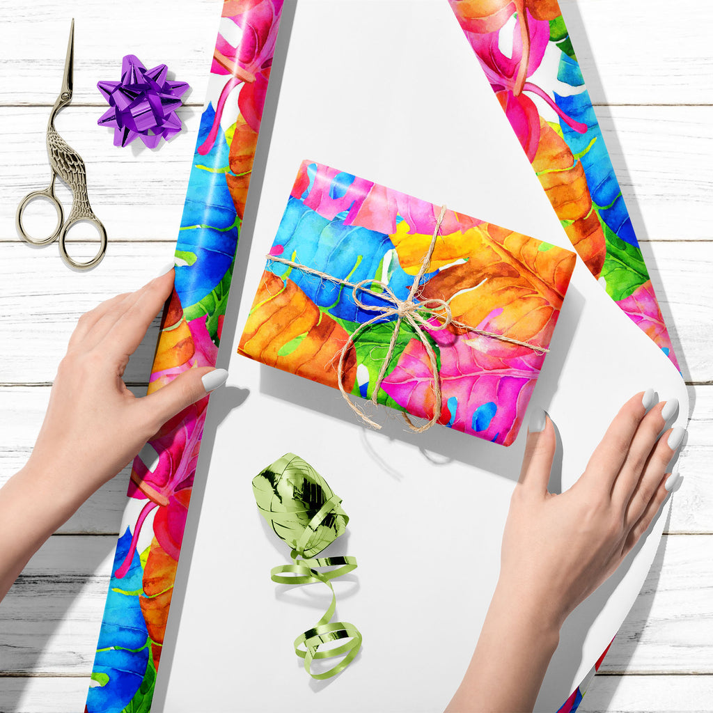 Watercolor Colorful Leaves Art & Craft Gift Wrapping Paper-Wrapping Papers-WRP_PP-IC 5015242 IC 5015242, Abstract Expressionism, Abstracts, Art and Paintings, Black and White, Botanical, Drawing, Floral, Flowers, Hawaiian, Illustrations, Nature, Paintings, Patterns, Semi Abstract, Tropical, Watercolour, White, watercolor, colorful, leaves, art, craft, gift, wrapping, paper, pattern, background, seamless, hawaii, pink, allover, exotic, girly, unique, aquarelle, beautiful, botanic, bouquet, eco, element, flor