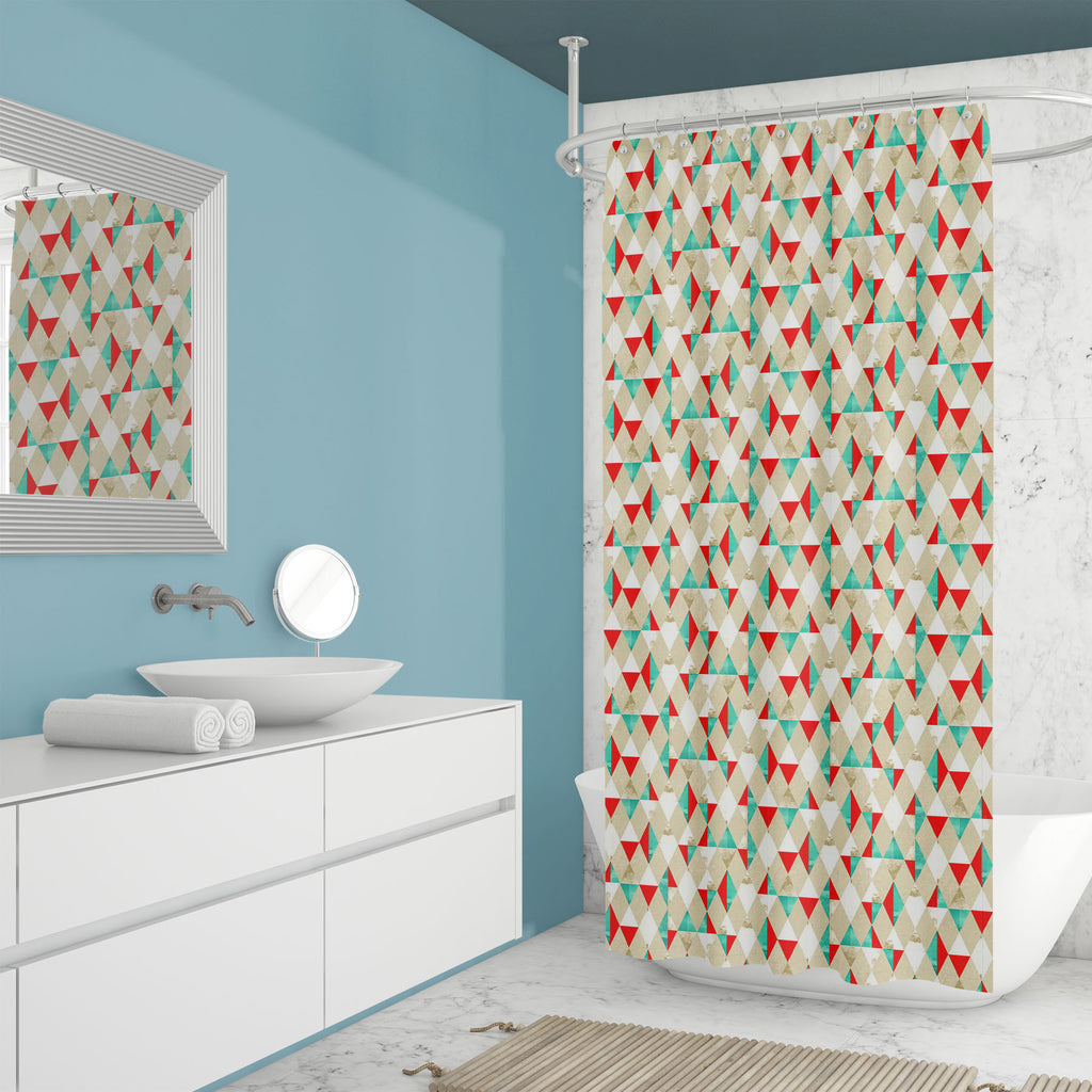 Geometric Harlequin D1 Washable Waterproof Shower Curtain-Shower Curtains-CUR_SH_EL-IC 5015250 IC 5015250, Abstract Expressionism, Abstracts, Ancient, Culture, Diamond, Ethnic, Geometric, Geometric Abstraction, Historical, Medieval, Patterns, Retro, Semi Abstract, Signs, Signs and Symbols, Traditional, Tribal, Vintage, World Culture, harlequin, d1, washable, waterproof, shower, curtain, abstract, argyle, backdrop, background, beige, blanket, circus, classic, clothes, clothing, coffee, color, colorful, conce