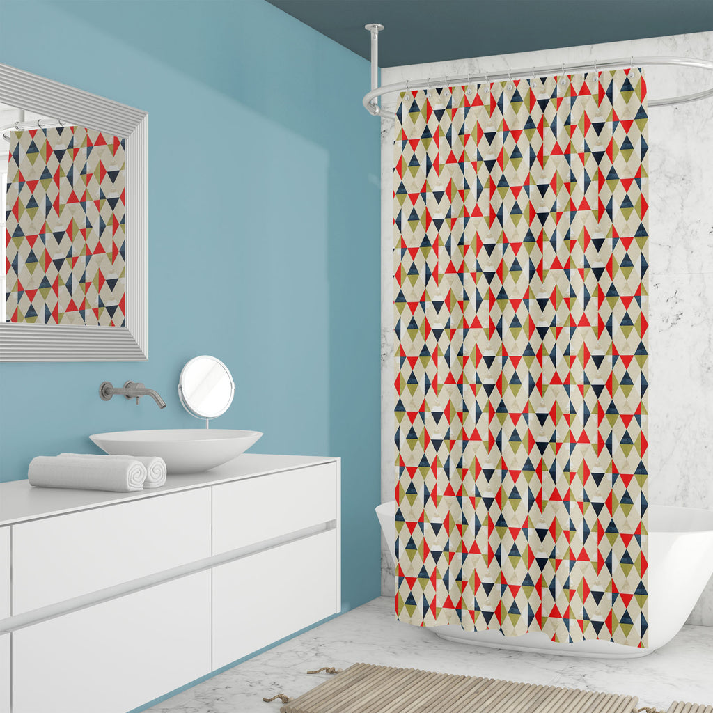 Geometric Harlequin D4 Washable Waterproof Shower Curtain-Shower Curtains-CUR_SH_EL-IC 5015253 IC 5015253, Abstract Expressionism, Abstracts, Ancient, Culture, Diamond, Ethnic, Geometric, Geometric Abstraction, Historical, Medieval, Patterns, Retro, Semi Abstract, Signs, Signs and Symbols, Traditional, Tribal, Vintage, World Culture, harlequin, d4, washable, waterproof, shower, curtain, pattern, fabric, paper, texture, abstract, argyle, backdrop, background, beige, blanket, circus, classic, clothes, clothin