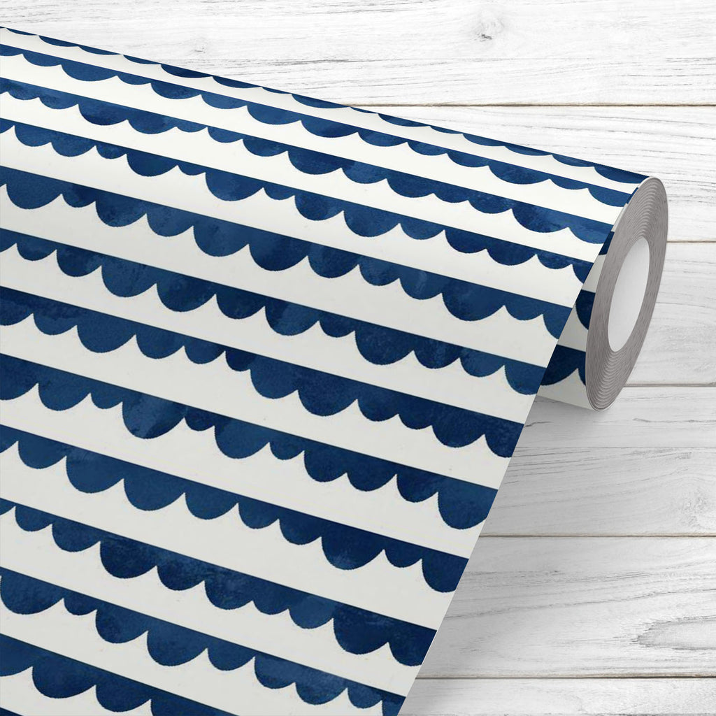 Abstract Blue Shapes Wallpaper Roll - Wallpapers Peel & Stick - ArtzFolio.com