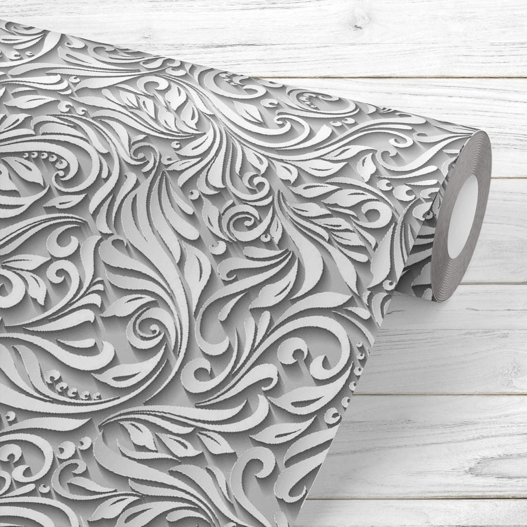 Abstract Black Floral Vine Pattern D2 Wallpaper Roll - Wallpapers Peel & Stick - ArtzFolio.com