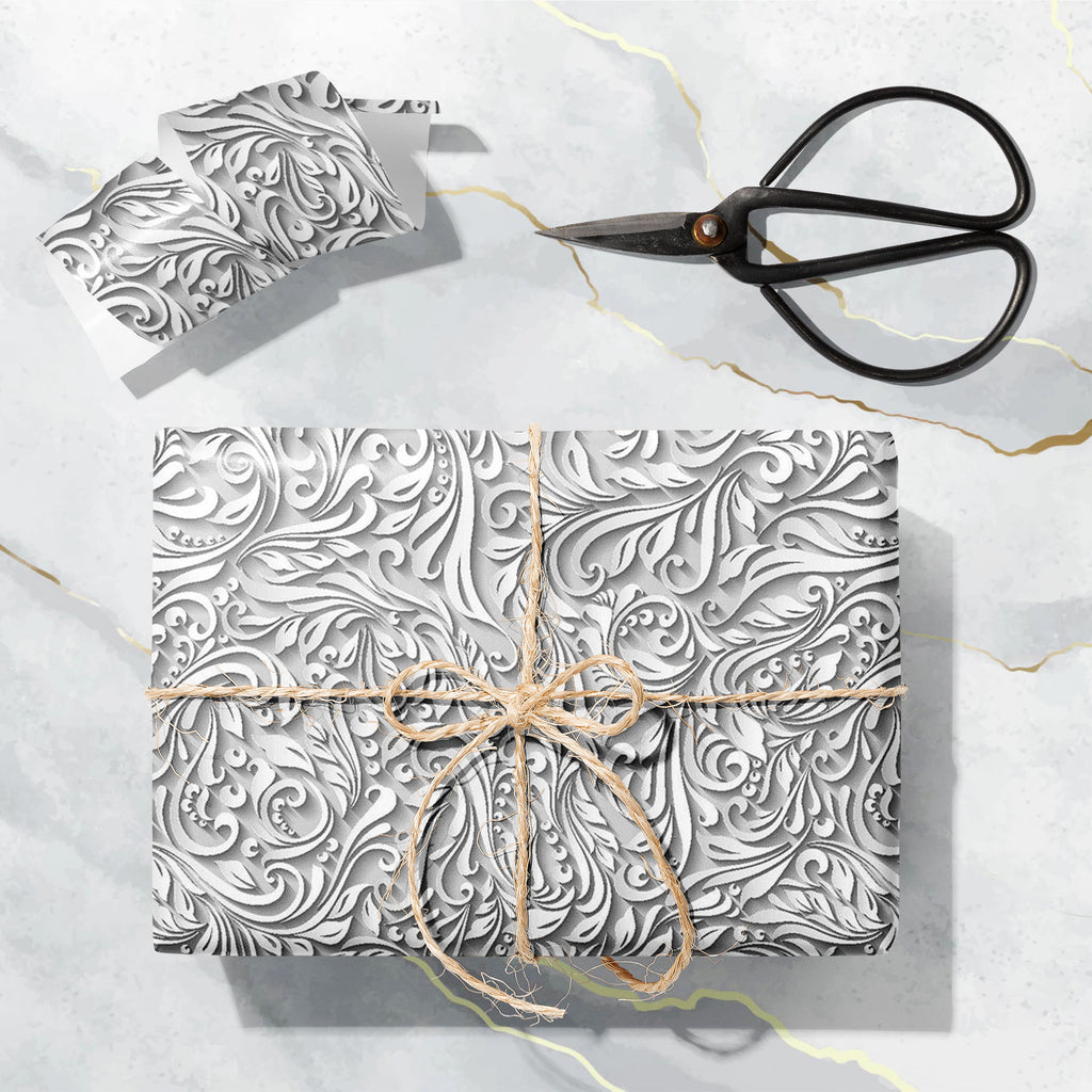 Abstract Black Floral Vine Pattern D2 Art & Craft Gift Wrapping Paper - Wrapping Papers - ArtzFolio.com