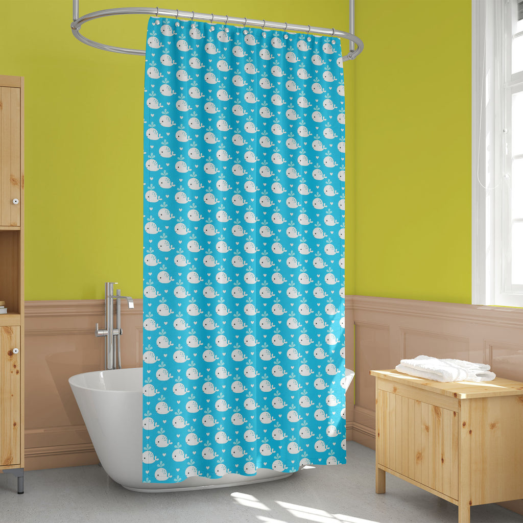 Cartoon Blue Whales Washable Waterproof Shower Curtain-Shower Curtains-CUR_SH_EL-IC 5015269 IC 5015269, Animals, Animated Cartoons, Art and Paintings, Baby, Black and White, Caricature, Cartoons, Children, Digital, Digital Art, Graphic, Hearts, Illustrations, Kids, Love, Nature, Nautical, Patterns, Romance, Scenic, Signs, Signs and Symbols, Symbols, White, cartoon, blue, whales, washable, waterproof, shower, curtain, pattern, whale, seamless, cute, background, boy, print, vector, fish, heart, ocean, beautif