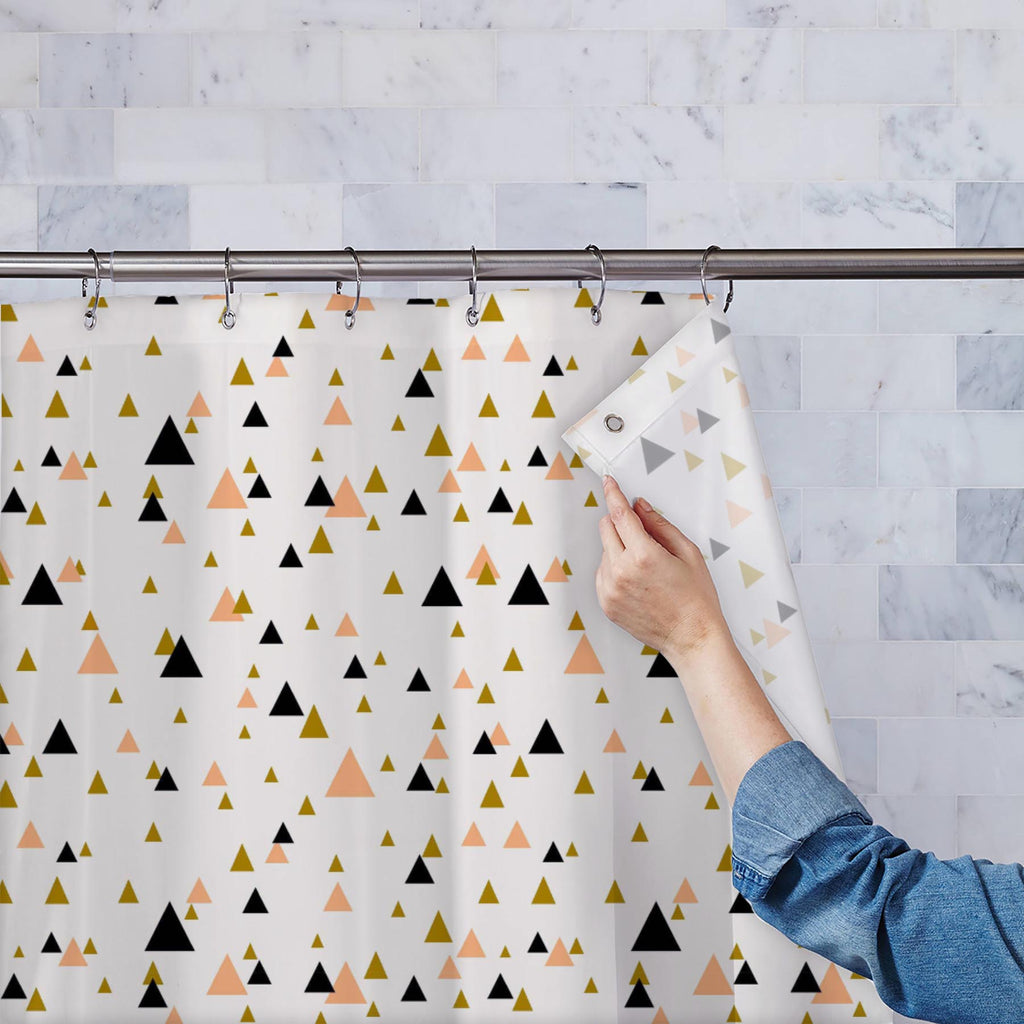 Abstract Pastel Triangles Washable Waterproof Shower Curtain - Shower Curtains - ArtzFolio.com