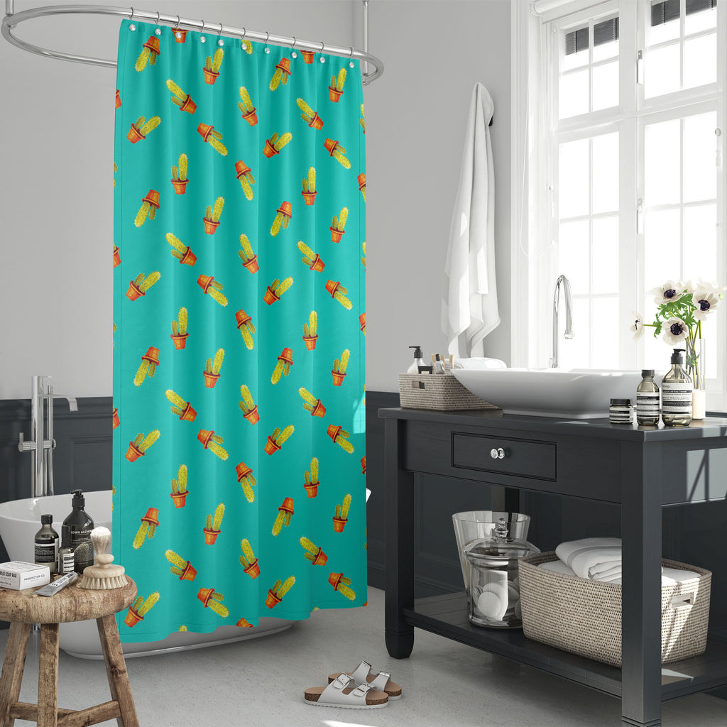 Watercolor Cactus D4 Washable Waterproof Shower Curtain-Shower Curtains-CUR_SH_EL-IC 5015294 IC 5015294, Abstract Expressionism, Abstracts, Ancient, Animated Cartoons, Art and Paintings, Black and White, Botanical, Caricature, Cartoons, Decorative, Digital, Digital Art, Floral, Flowers, Graphic, Hawaiian, Historical, Illustrations, Medieval, Nature, Patterns, Scenic, Semi Abstract, Signs, Signs and Symbols, Sketches, Tropical, Vintage, Watercolour, White, watercolor, cactus, d4, washable, waterproof, shower