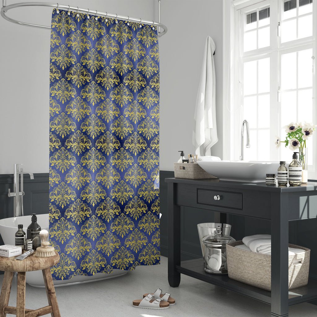 Damask Pattern D2 Washable Waterproof Shower Curtain-Shower Curtains-CUR_SH_EL-IC 5015298 IC 5015298, Ancient, Baroque, Botanical, Damask, Decorative, Fashion, Floral, Flowers, Historical, Illustrations, Medieval, Modern Art, Nature, Patterns, Rococo, Signs, Signs and Symbols, Victorian, Vintage, pattern, d2, washable, waterproof, shower, curtain, antique, backdrop, background, blue, card, classic, cloth, curl, curve, decor, decoration, design, elegant, element, fabric, flower, gold, illustration, lace, lux