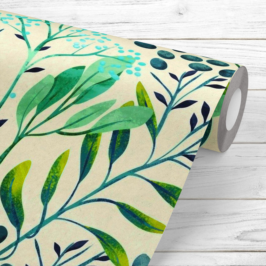 Green Floral Leaves Wallpaper Roll-Wallpapers Peel & Stick-WAL_PA-IC 5015301 IC 5015301, Botanical, Floral, Flowers, Nature, Patterns, Watercolour, green, leaves, wallpaper, roll, artzfolio, wallpapers for bedroom, wall papers full sheet for living room, wallpapers for home, pvc wallpaper, peel stick wallpaper, wall paper, adhesive wallpaper, room wallpapers, wallpapers for walls, wallpaper for walls, wall papers, wallpapers, 3d wallpapers for walls waterproof, wallpaper for bedroom, wallpaper roll, 3d wall