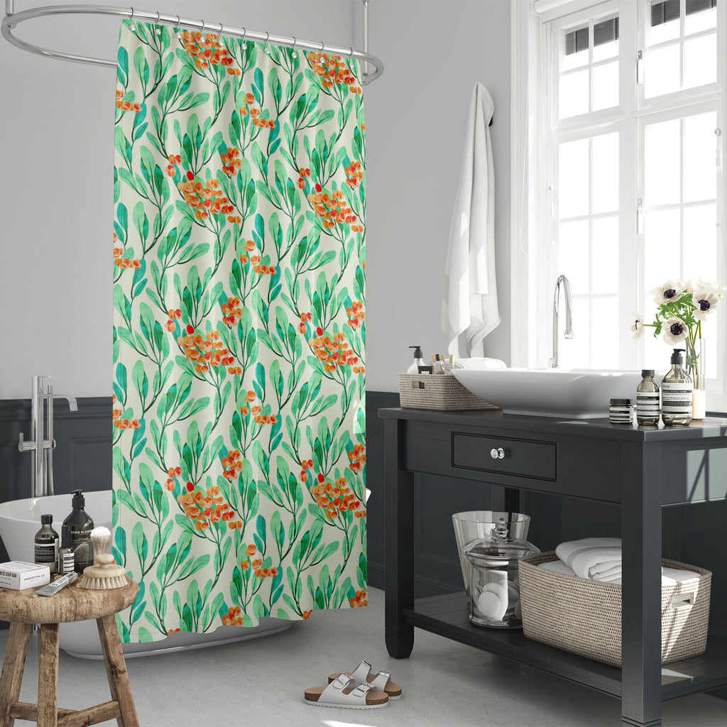 Green Botanical Leaves D1 Washable Waterproof Shower Curtain-Shower Curtains-CUR_SH_EL-IC 5015308 IC 5015308, Botanical, Floral, Flowers, Nature, Patterns, Watercolour, green, leaves, d1, washable, waterproof, shower, curtain, artzfolio, shower curtain, bathroom curtain, eyelet shower curtain, waterproof shower curtain, kids shower curtain, washable curtain, 7feet shower curtain, washroom curtain, set of 2 curtain, pvc shower curtain, designer shower curtain, shower curtain 6feet, bath curtain, polyester sh