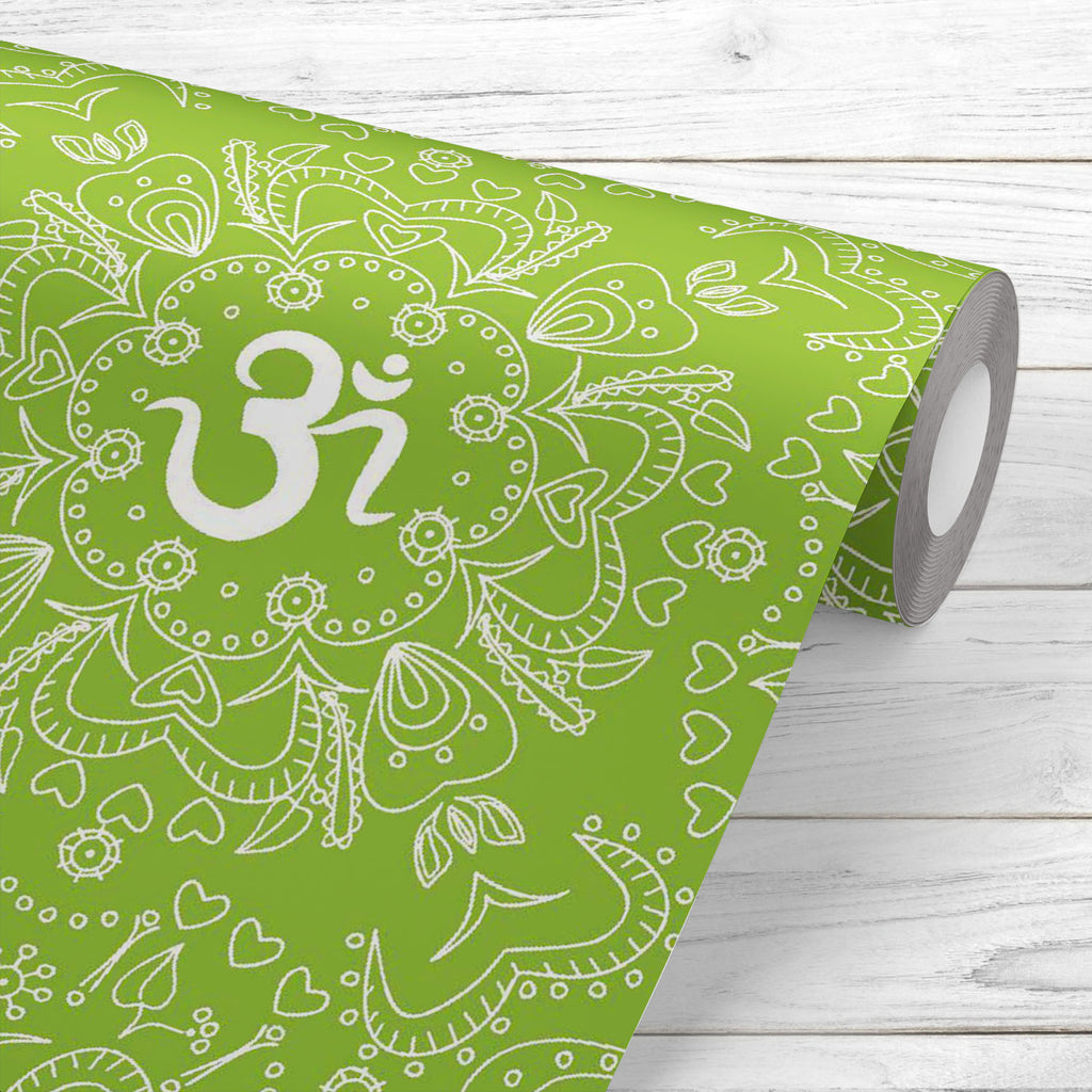 Hindu Om Aum Ornamental Pattern Wallpaper Roll-Wallpapers Peel & Stick-WAL_PA-IC 5015311 IC 5015311, Abstract Expressionism, Abstracts, Art and Paintings, Asian, Black and White, Business, Culture, Decorative, Ethnic, Health, Icons, Illustrations, Indian, Mandala, Modern Art, Patterns, Sanskrit, Semi Abstract, Signs, Signs and Symbols, Symbols, Traditional, Tribal, White, World Culture, hindu, om, aum, ornamental, pattern, wallpaper, roll, abstract, art, asia, background, banner, beauty, body, classes, comp