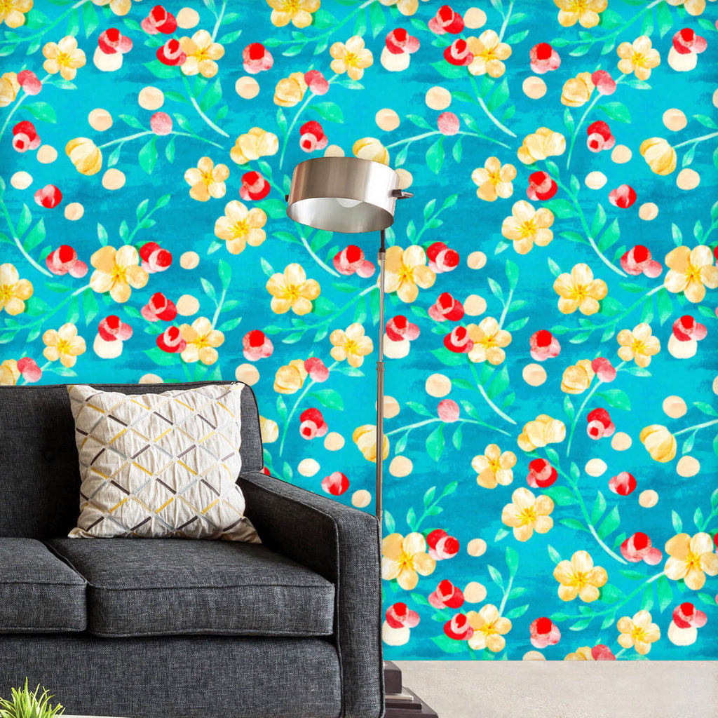 Yellow Red Flowers Wallpaper Roll-Wallpapers Peel & Stick-WAL_PA-IC 5015330 IC 5015330, Ancient, Art and Paintings, Botanical, Floral, Flowers, Historical, Illustrations, Medieval, Nature, Patterns, Retro, Seasons, Vintage, Watercolour, yellow, red, wallpaper, roll, watercolor, background, blossom, cherry, illustration, pattern, seamless, art, backdrop, beautiful, berries, branch, classic, drawn, fall, field, forest, garden, green, herbal, herbarium, herbs, leaf, paint, paper, plant, season, texture, trendy