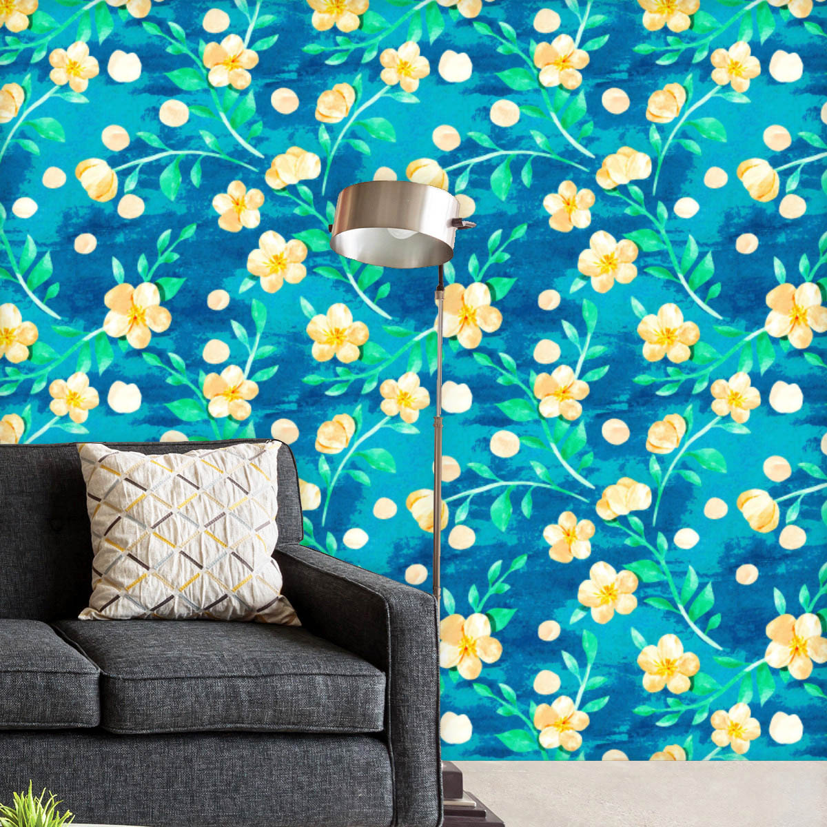 Floral Botanical Pattern D15 Wallpaper Roll – ArtzFolio.com
