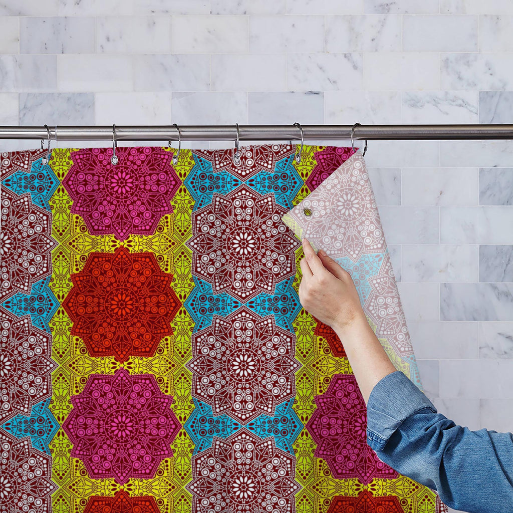 Ethnic Vintage Pattern D2 Washable Waterproof Shower Curtain-Shower Curtains-CUR_SH_EL-IC 5015334 IC 5015334, Abstract Expressionism, Abstracts, Allah, Ancient, Arabic, Art and Paintings, Asian, Botanical, Circle, Culture, Decorative, Digital, Digital Art, Drawing, Ethnic, Floral, Flowers, Geometric Abstraction, Graphic, Historical, Illustrations, Indian, Islam, Medieval, Nature, Patterns, Retro, Semi Abstract, Signs, Signs and Symbols, Symbols, Traditional, Tribal, Turkish, Vintage, World Culture, pattern,