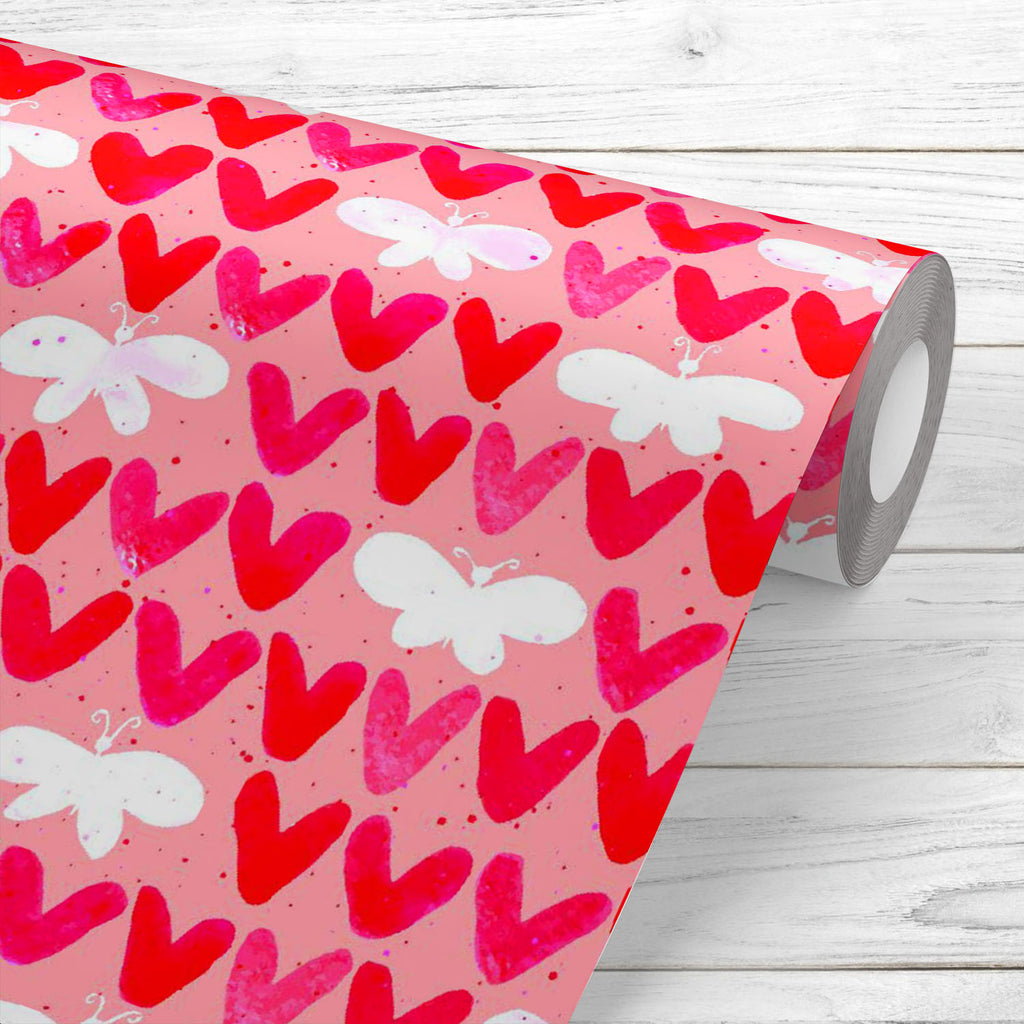 Watercolor Hearts and Butterflies Wallpaper Roll-Wallpapers Peel & Stick-WAL_PA-IC 5015338 IC 5015338, Abstract Expressionism, Abstracts, Art and Paintings, Hearts, Love, Patterns, Romance, Semi Abstract, Watercolour, Wedding, watercolor, and, butterflies, wallpaper, roll, abstract, art, background, bright, card, color, decoration, element, heart, paper, pattern, pink, red, seamless, shape, texture, valentine, artzfolio, wallpapers for bedroom, wall papers full sheet for living room, wallpapers for home, pv
