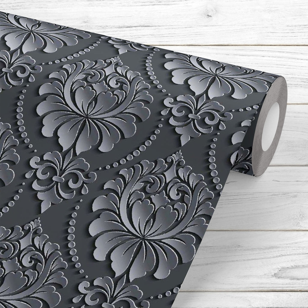 Dark Damask Pattern Wallpaper Roll-Wallpapers Peel & Stick-WAL_PA-IC 5015339 IC 5015339, 3D, Ancient, Baroque, Black, Black and White, Botanical, Damask, Decorative, Floral, Flowers, Historical, Illustrations, Medieval, Nature, Patterns, Pets, Rococo, Signs, Signs and Symbols, Victorian, Vintage, dark, pattern, wallpaper, roll, background, luxury, paper, royal, seamless, wall, ornament, vector, carpet, design, flower, style, silk, grey, ornate, antique, old, backdrop, flora, swirl, cut, wealth, classical, c