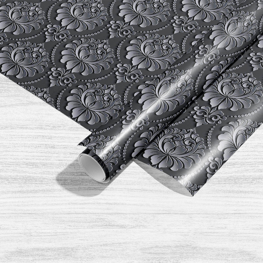 Dark Damask Pattern Art & Craft Gift Wrapping Paper-Wrapping Papers-WRP_PP-IC 5015339 IC 5015339, 3D, Ancient, Baroque, Black, Black and White, Botanical, Damask, Decorative, Floral, Flowers, Historical, Illustrations, Medieval, Nature, Patterns, Pets, Rococo, Signs, Signs and Symbols, Victorian, Vintage, dark, pattern, art, craft, gift, wrapping, paper, wallpaper, background, luxury, royal, seamless, wall, ornament, vector, carpet, design, flower, style, silk, grey, ornate, antique, old, backdrop, flora, s