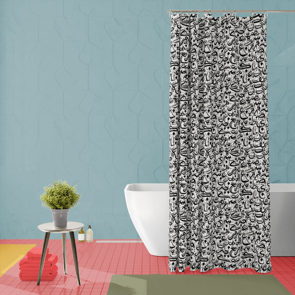 Arabic Calligraphy D5 Washable Waterproof Shower Curtain-Shower Curtains-CUR_SH_EL-IC 5015341 IC 5015341, Abstract Expressionism, Abstracts, Allah, Alphabets, Arabic, Art and Paintings, Calligraphy, Decorative, Digital, Digital Art, Education, Graphic, Illustrations, Islam, Patterns, Religion, Religious, Schools, Semi Abstract, Signs, Signs and Symbols, Symbols, Typography, Universities, d5, washable, waterproof, shower, curtain, arab, letter, alphabet, background, pattern, word, art, abstract, ornament, ra
