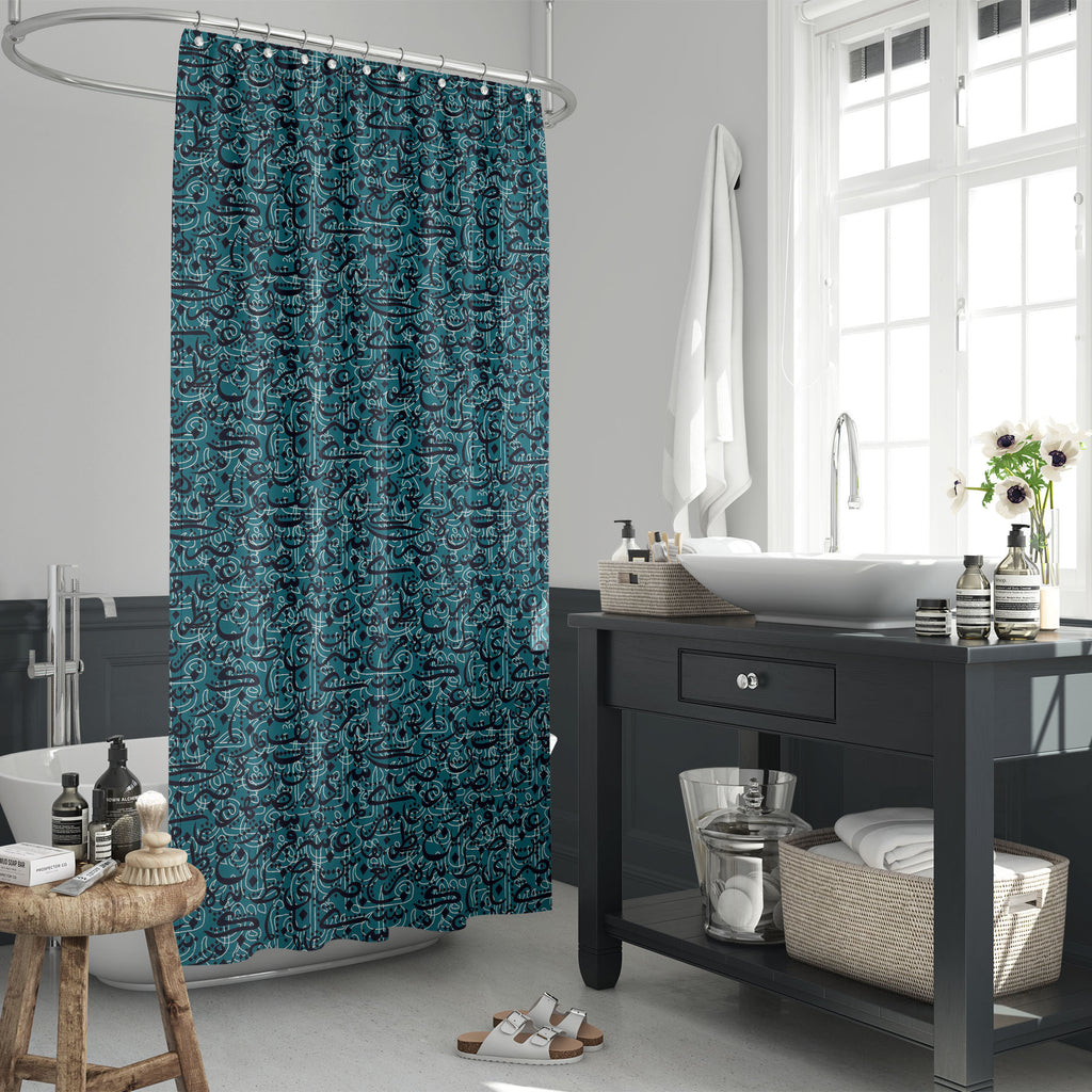 Arabic Calligraphy D6 Washable Waterproof Shower Curtain-Shower Curtains-CUR_SH_EL-IC 5015342 IC 5015342, Abstract Expressionism, Abstracts, Allah, Alphabets, Arabic, Art and Paintings, Calligraphy, Decorative, Digital, Digital Art, Education, Graphic, Illustrations, Islam, Patterns, Religion, Religious, Schools, Semi Abstract, Signs, Signs and Symbols, Symbols, Typography, Universities, d6, washable, waterproof, shower, curtain, arab, pattern, letter, typo, background, design, art, concept, islamic, seamle