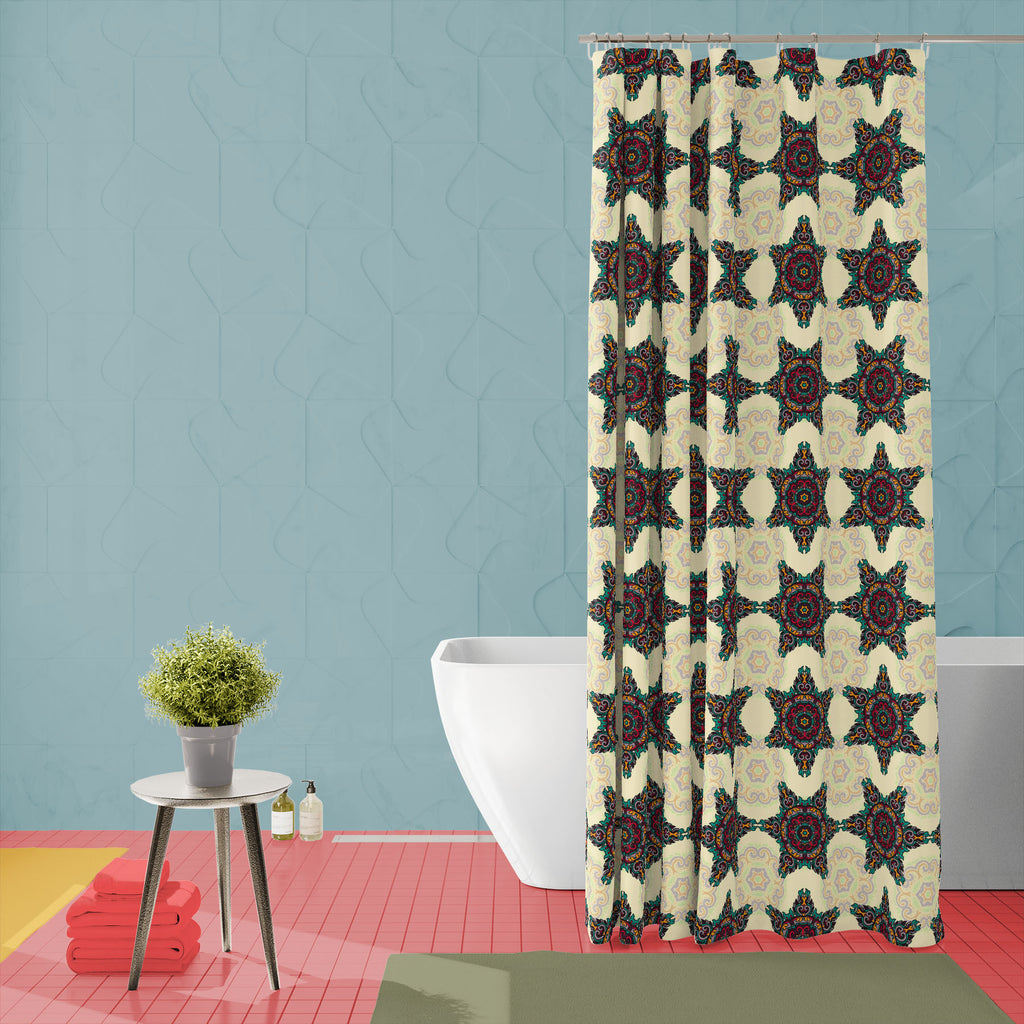 Vintage Ethnic Motif D2 Washable Waterproof Shower Curtain-Shower Curtains-CUR_SH_EL-IC 5015371 IC 5015371, Abstract Expressionism, Abstracts, Allah, Ancient, Arabic, Art and Paintings, Asian, Botanical, Circle, Culture, Decorative, Digital, Digital Art, Drawing, Ethnic, Floral, Flowers, Geometric Abstraction, Graphic, Historical, Illustrations, Indian, Islam, Medieval, Nature, Patterns, Retro, Semi Abstract, Signs, Signs and Symbols, Symbols, Traditional, Tribal, Turkish, Vintage, World Culture, motif, d2,